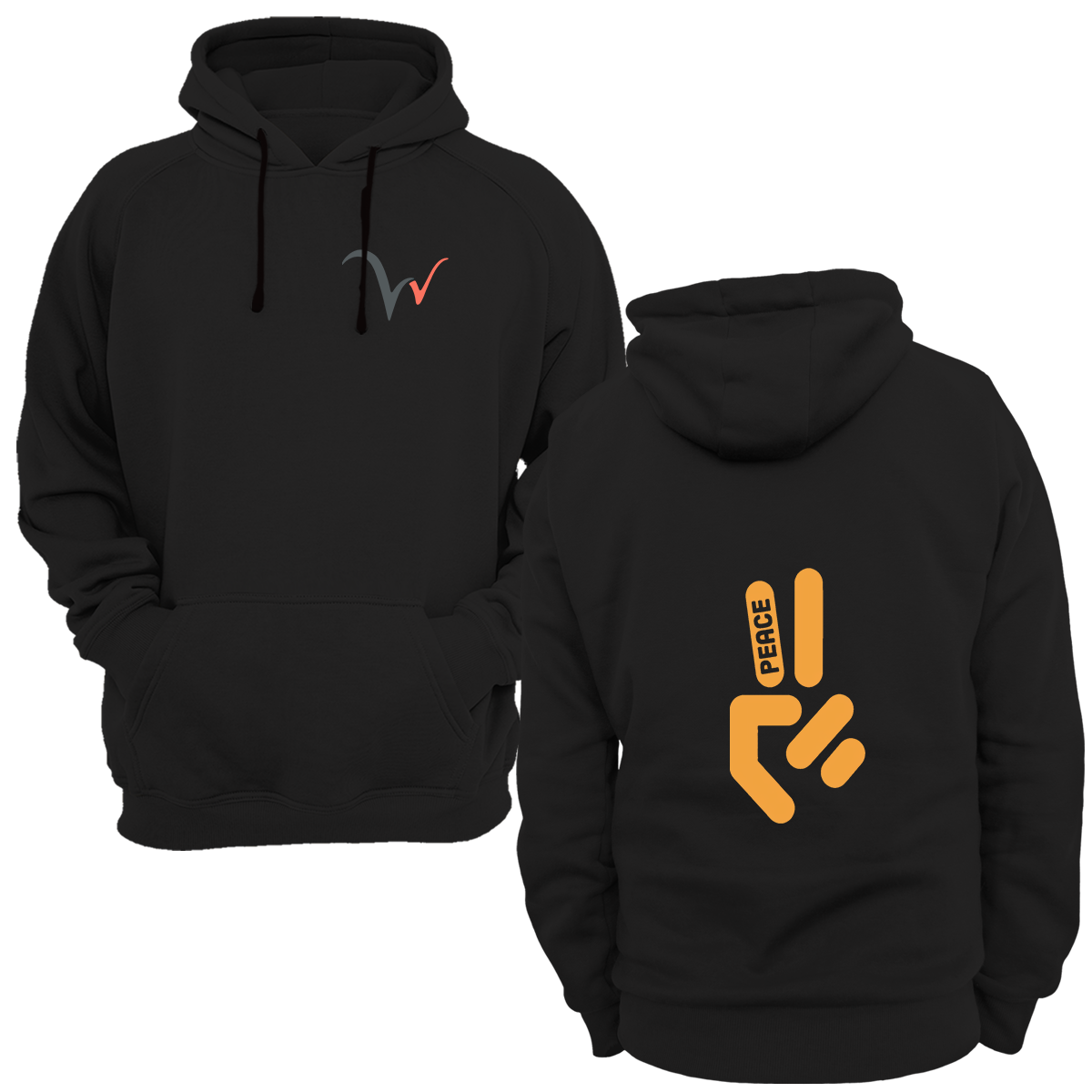 Widi Peace Baskılı Sweatshirt Siyah