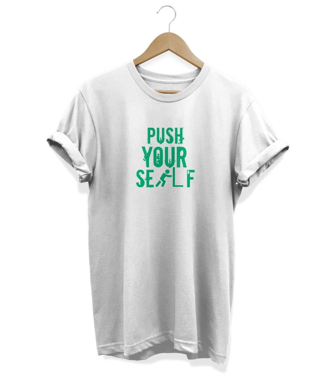 Widi Push Your Self Baskılı T-Shirt Beyaz