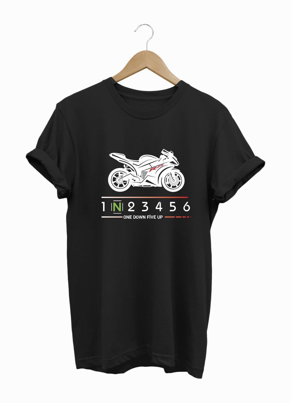 Widi R25 Motor Baskılı T-Shirt Siyah