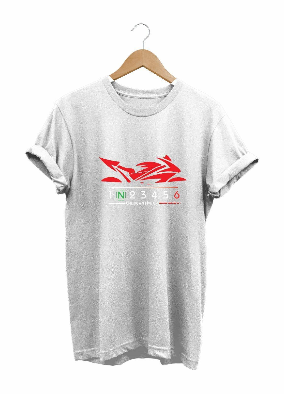 Widi Red Racing Motor - Kırmızı Yarış Motorsikleti Baskılı T-Shirt Kırmızı