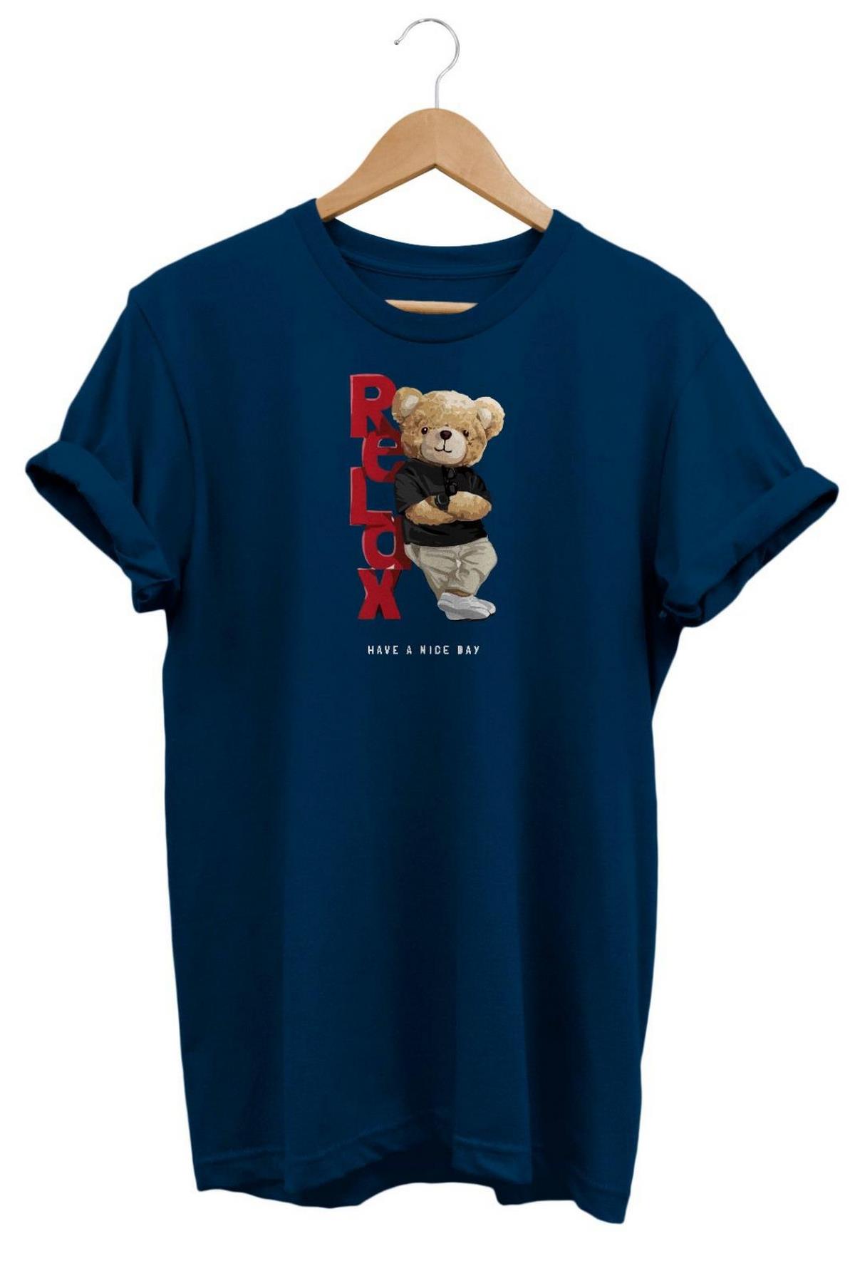 Widi Relax Baskılı T-Shirt Lacivert