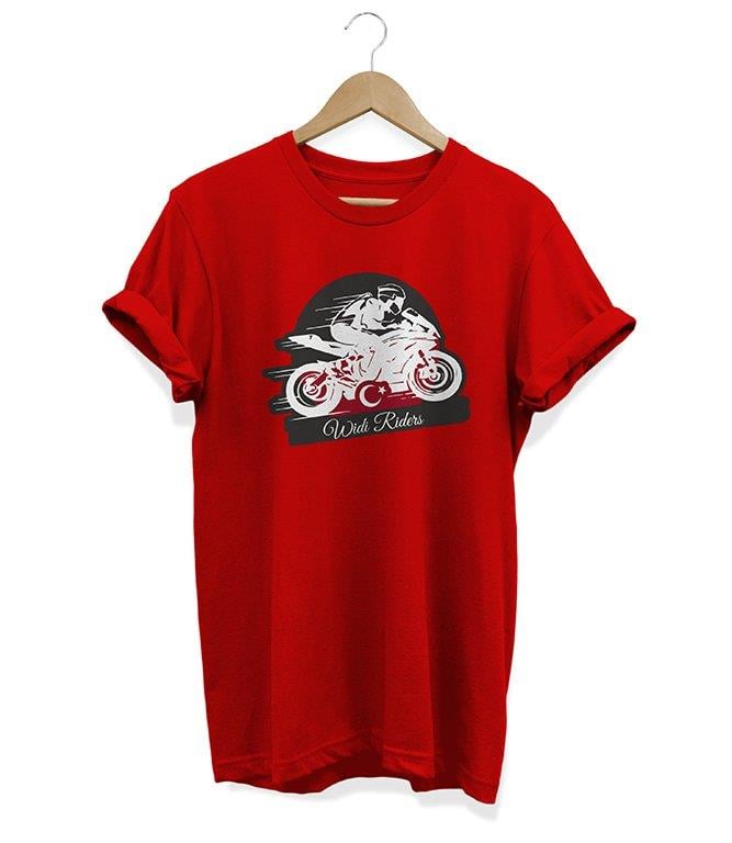 Widi Riders Baskılı T_Shirt Kırmızı