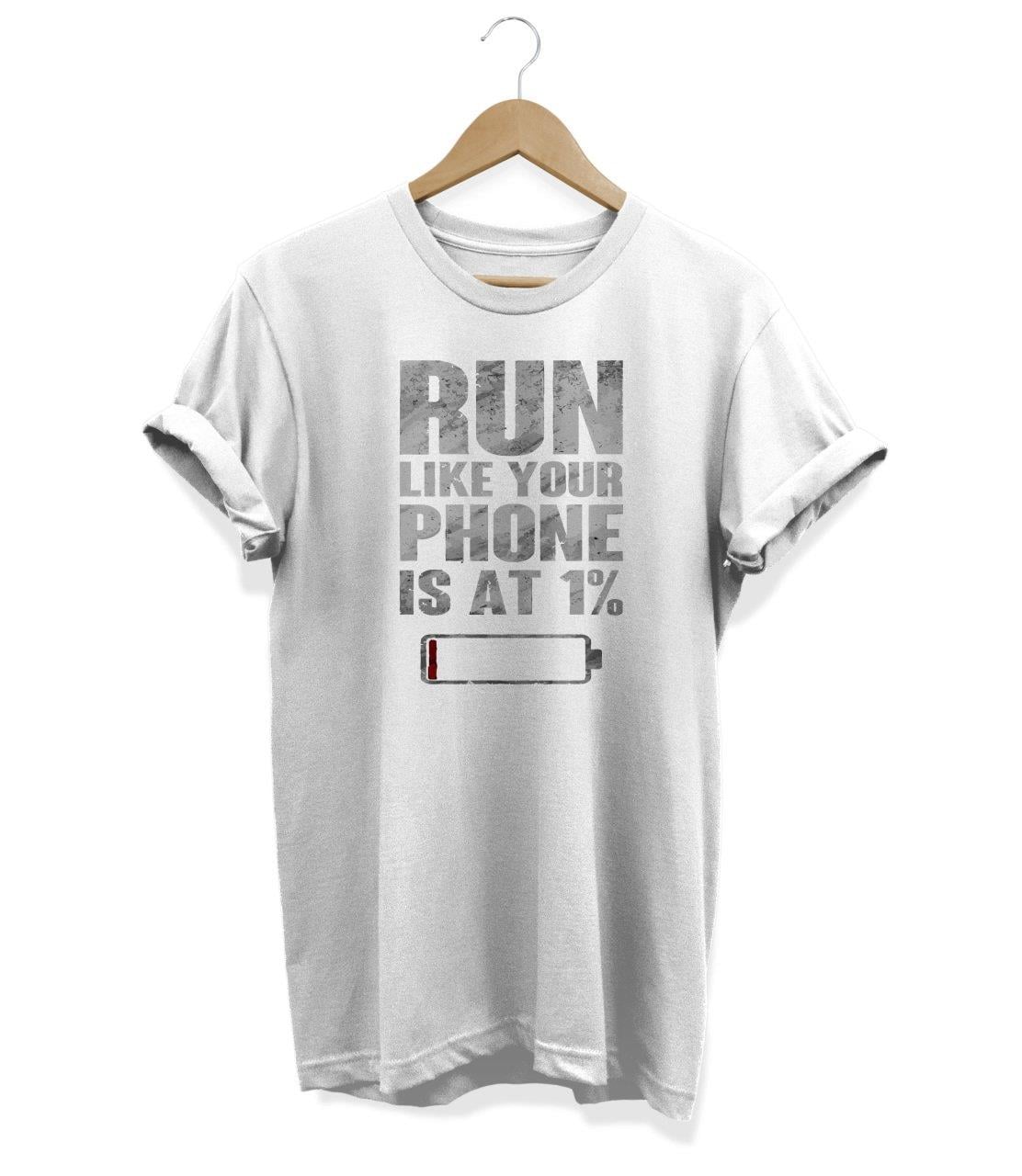 Widi Run Baskılı T-Shirt Beyaz