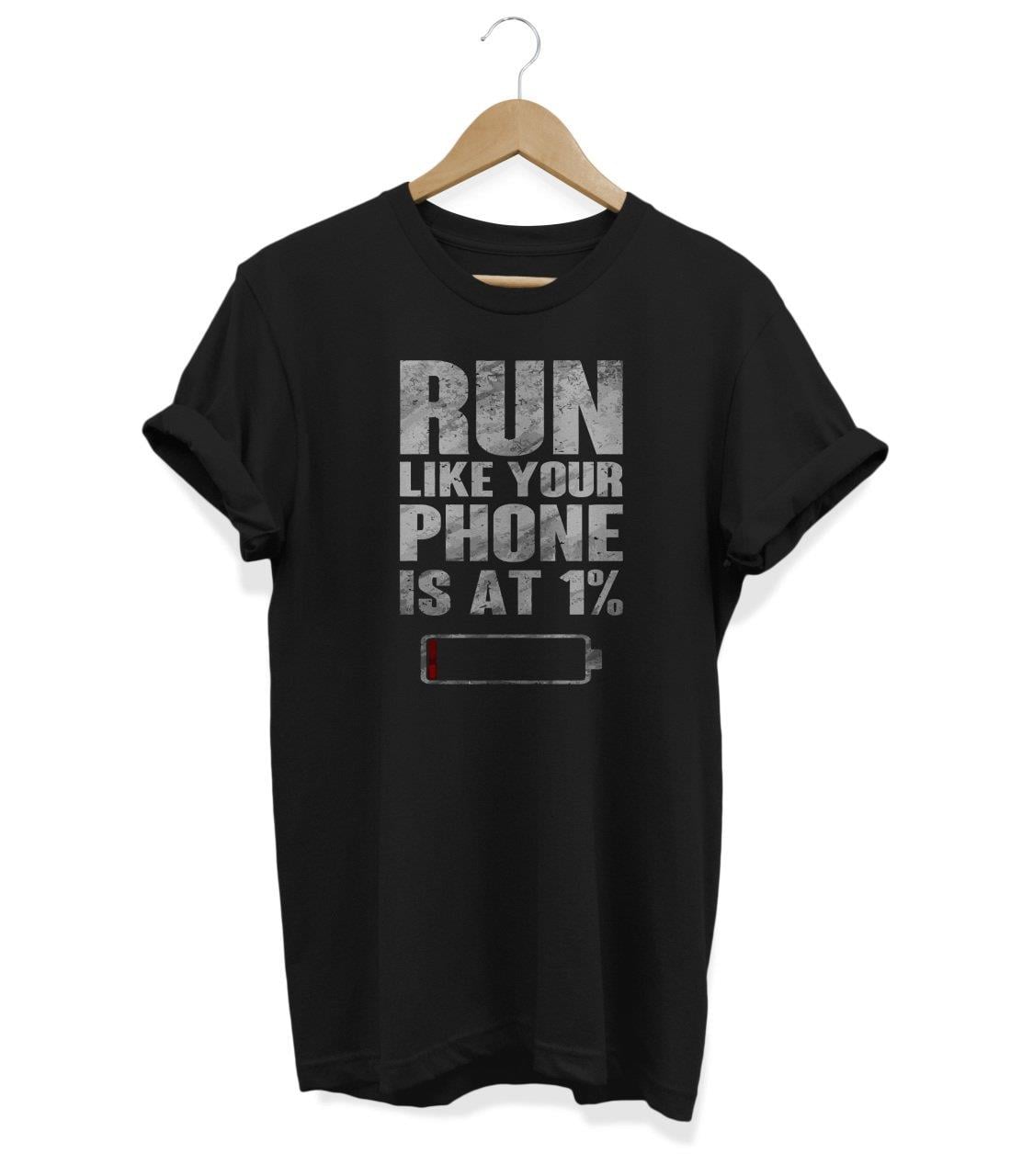 Widi Run Baskılı T-Shirt Siyah