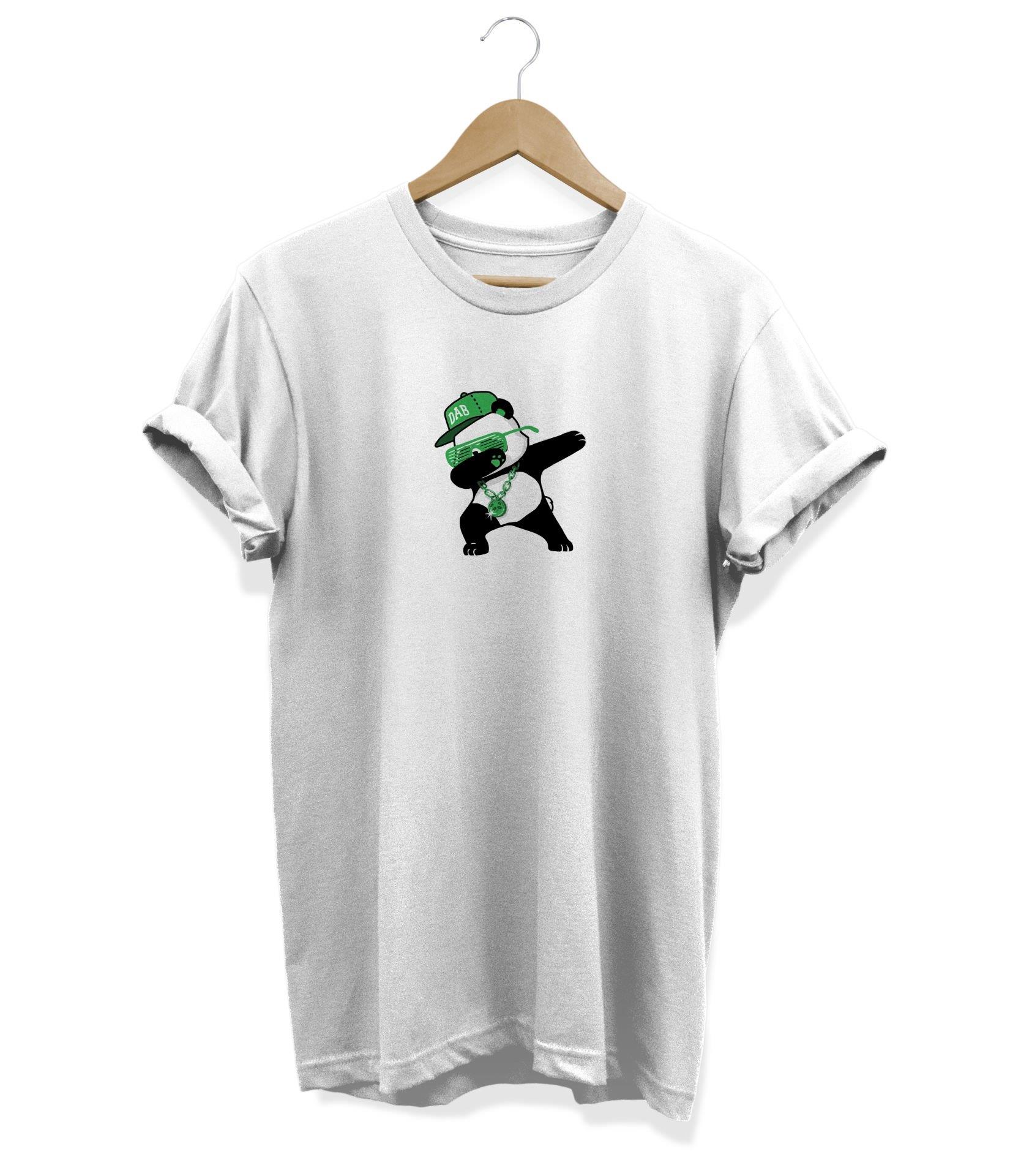 Widi Şapkalı  Panda Baskılı T-Shirt Beyaz