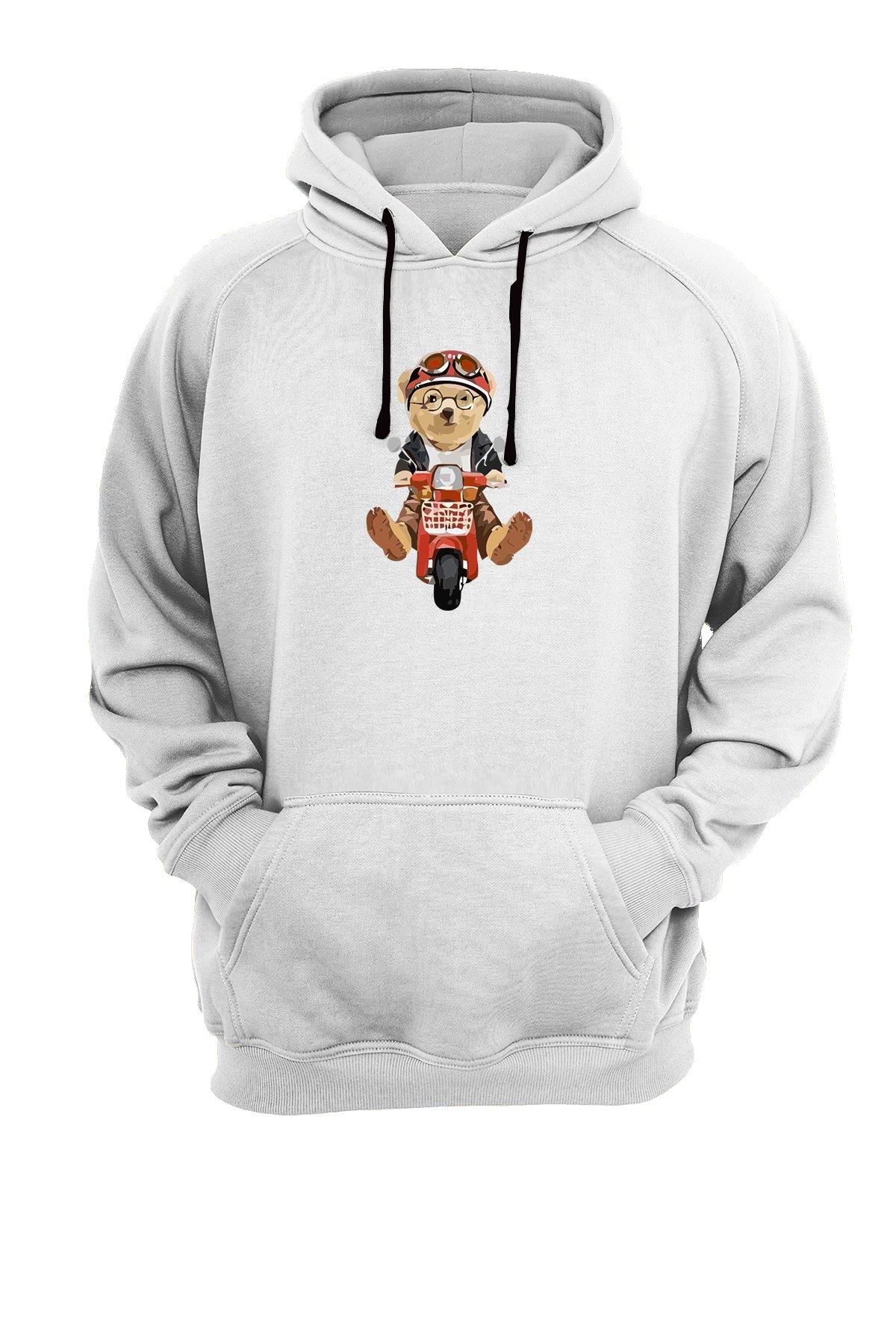 Widi Scooter Baskılı Sweatshirt Beyaz