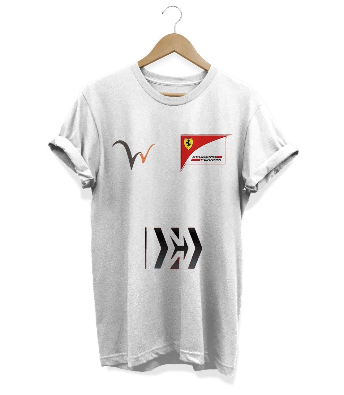 Widi Scuderir Ferrari Baskılı T_Shirt Beyaz