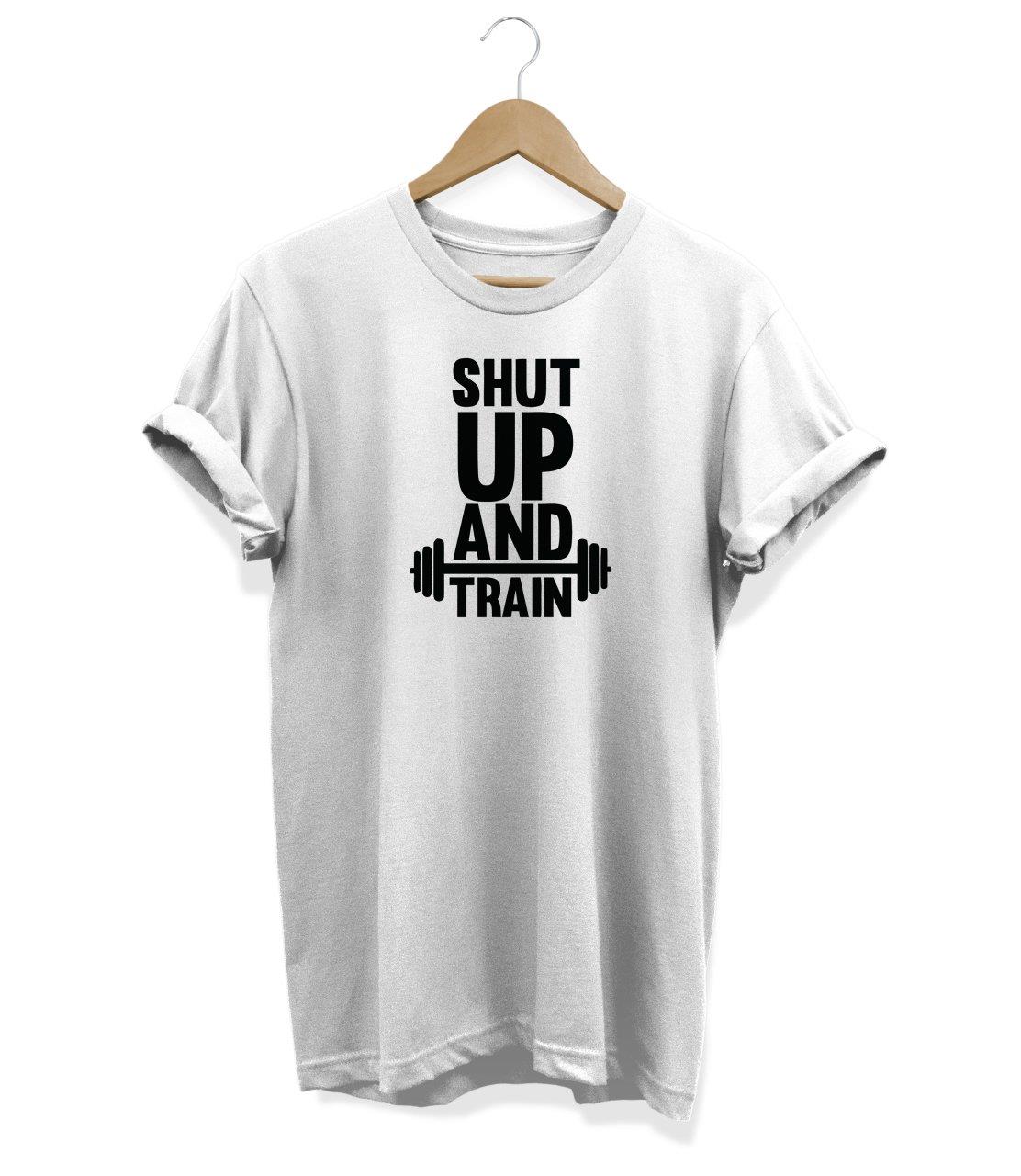 Widi Shut Up Baskılı T-Shirt Beyaz