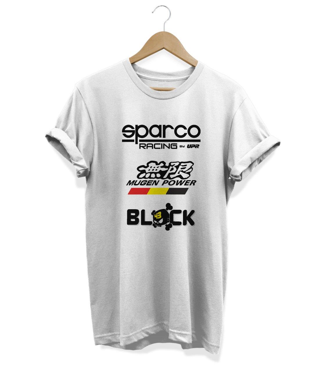 Widi Sparco  Racing Baskılı T_Shirt Beyaz