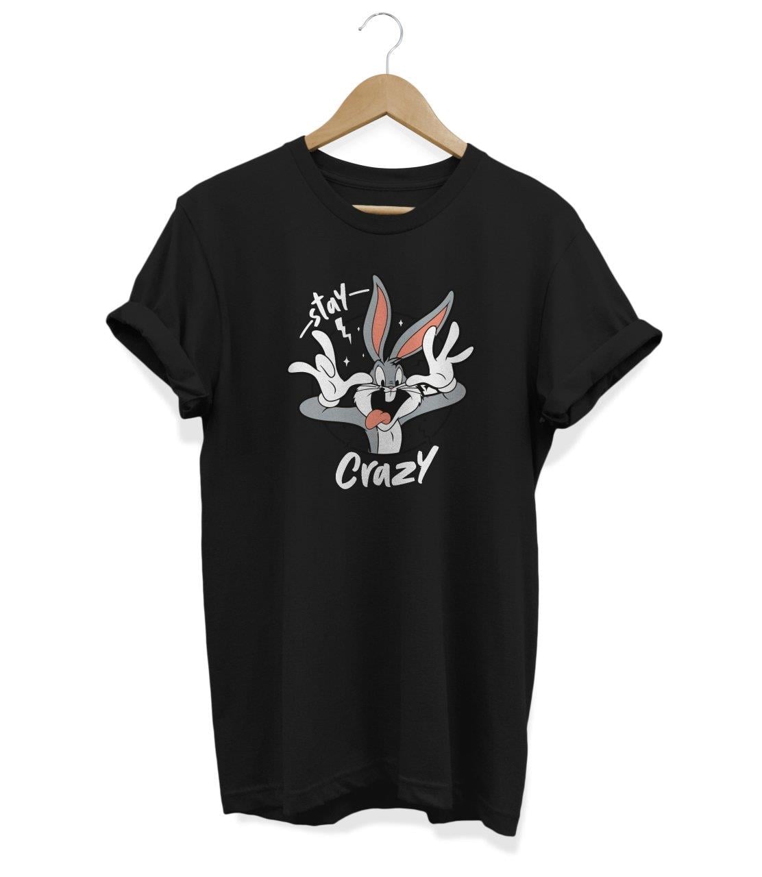 Widi Stay Crazy Baskılı T-Shirt Siyah