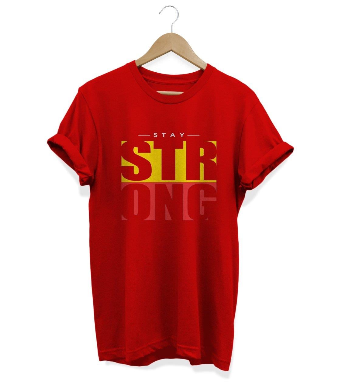 Widi Stay Strong Baskılı T-Shirt Kırmızı