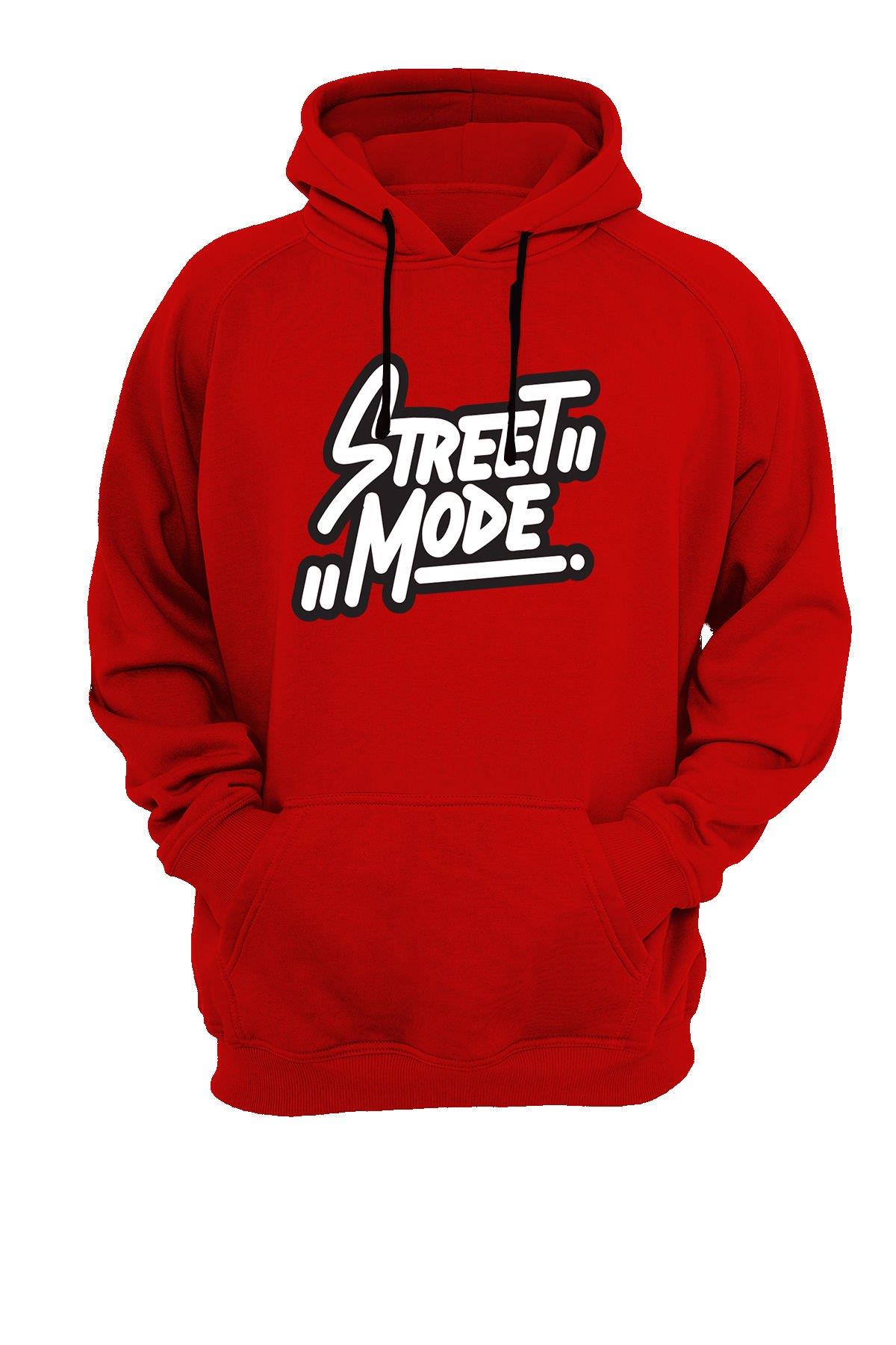 Widi Street Mode Baskılı Swatshirt Kırmızı