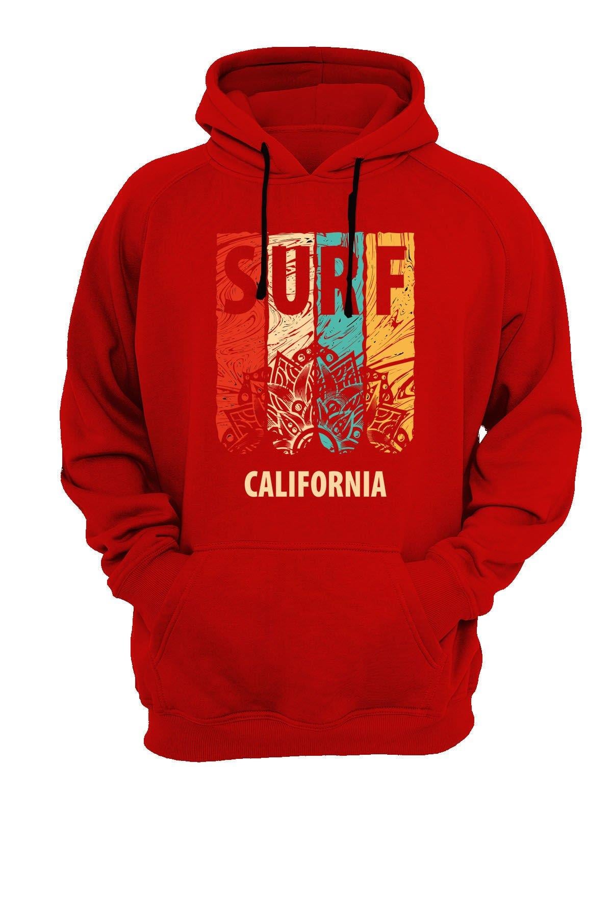 Widi Surf Baskılı Sweatshirt Kırmızı