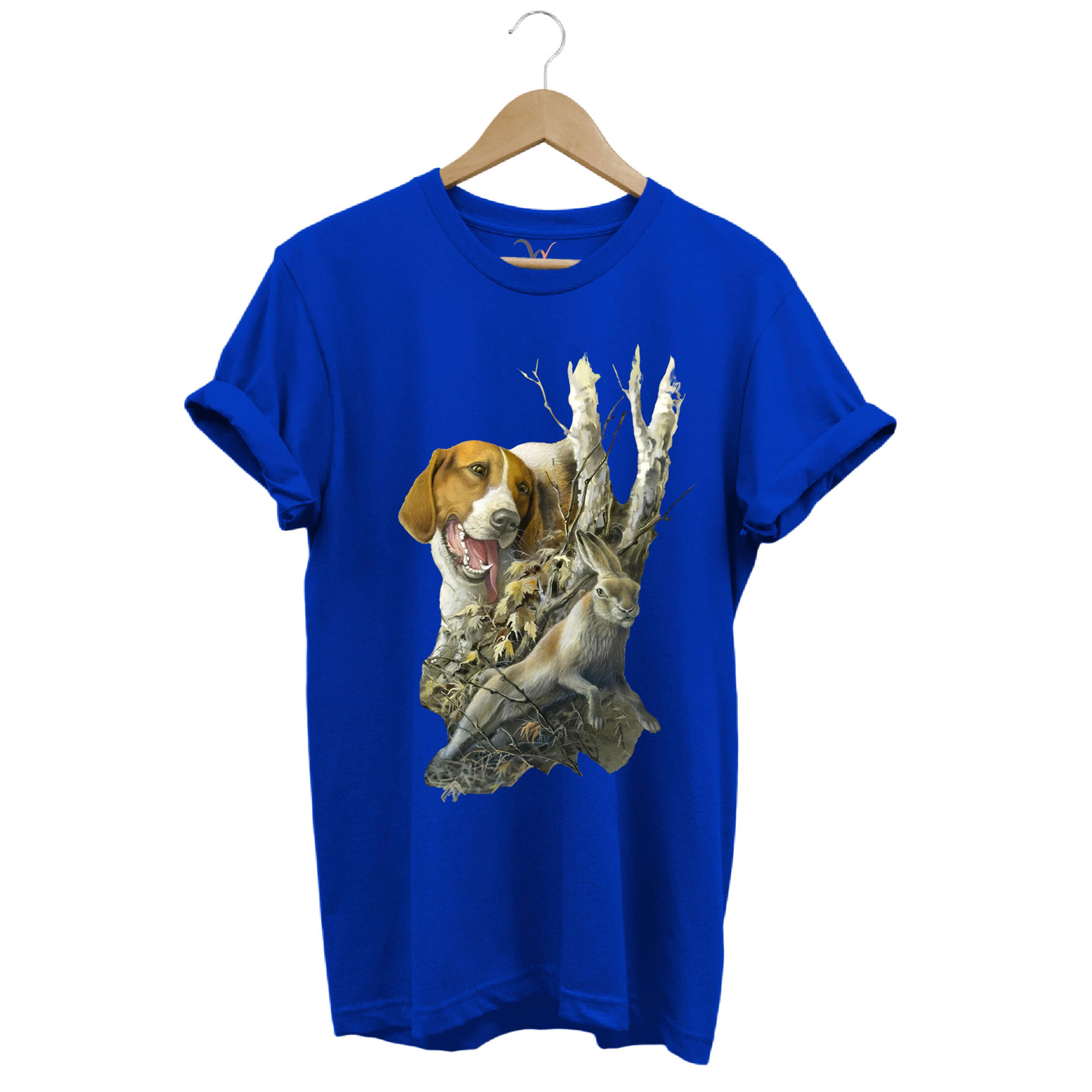 Widi Tavşan Desenli Halka Boyunlu Sülün T-Shirt Mavi