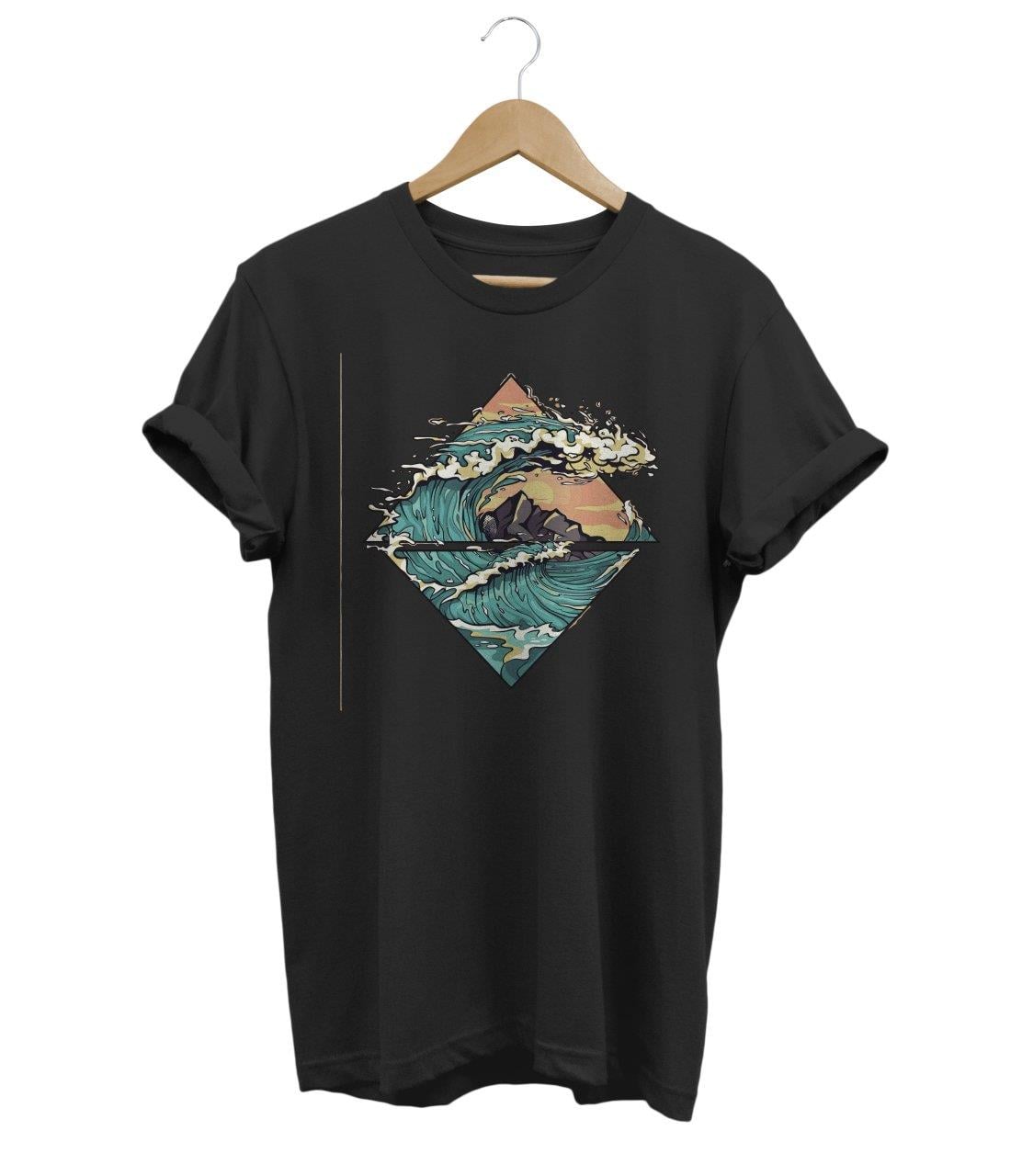 Widi Tsunami Baskılı T-Shirt Kırmızı