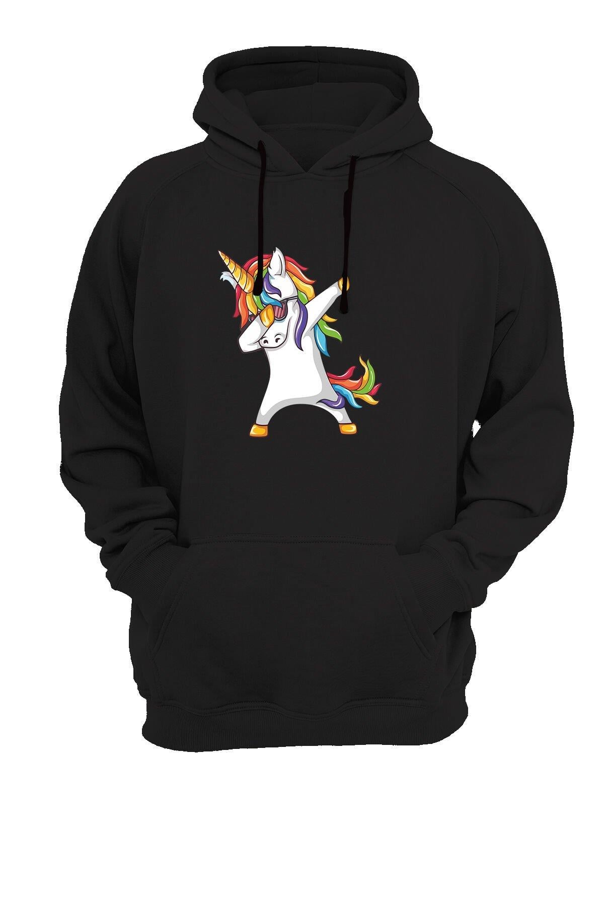 Widi Unicorn Baskılı Sweatshirt Siyah