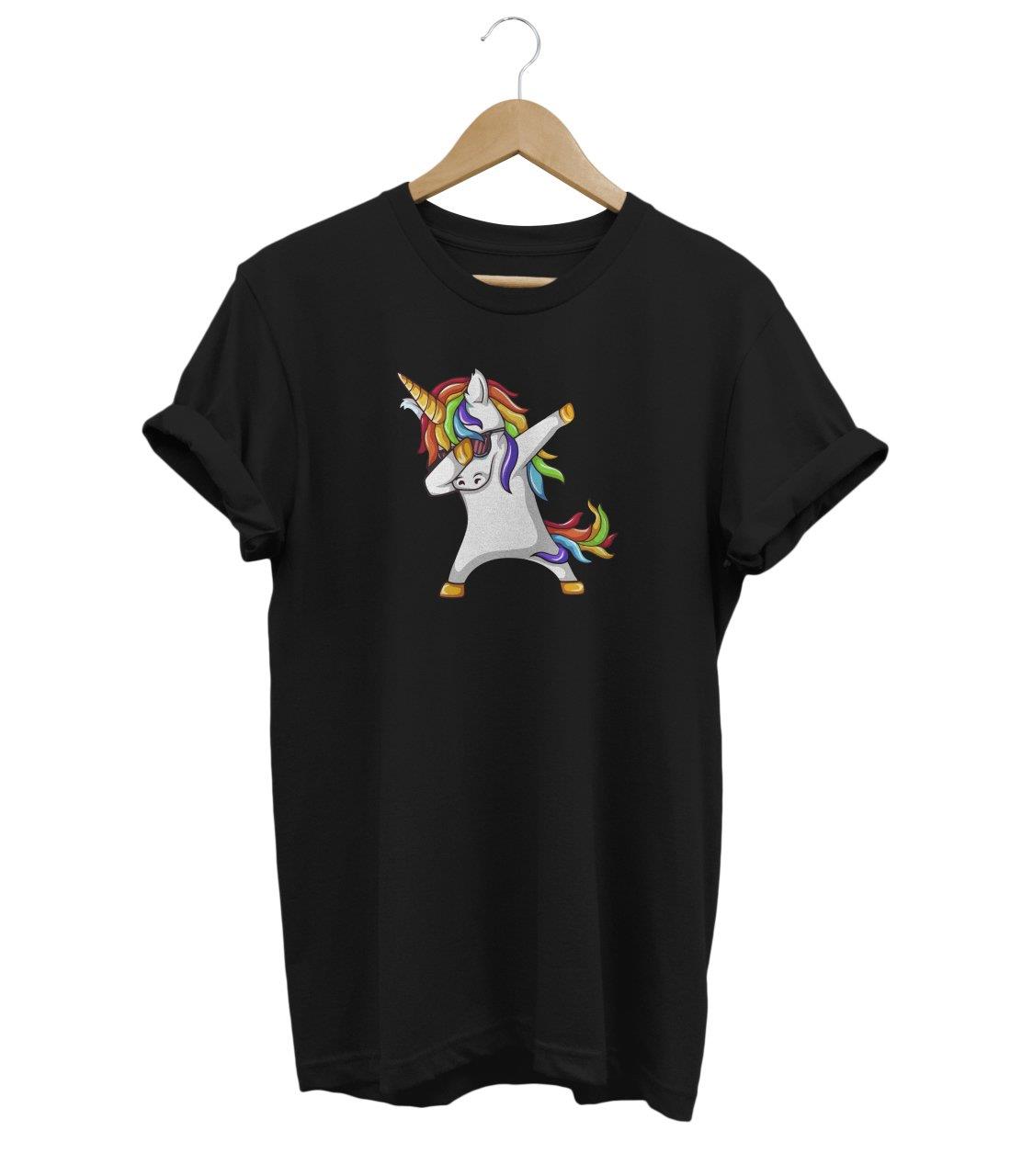 Widi Unicorn Baskılı T-Shirt Siyah