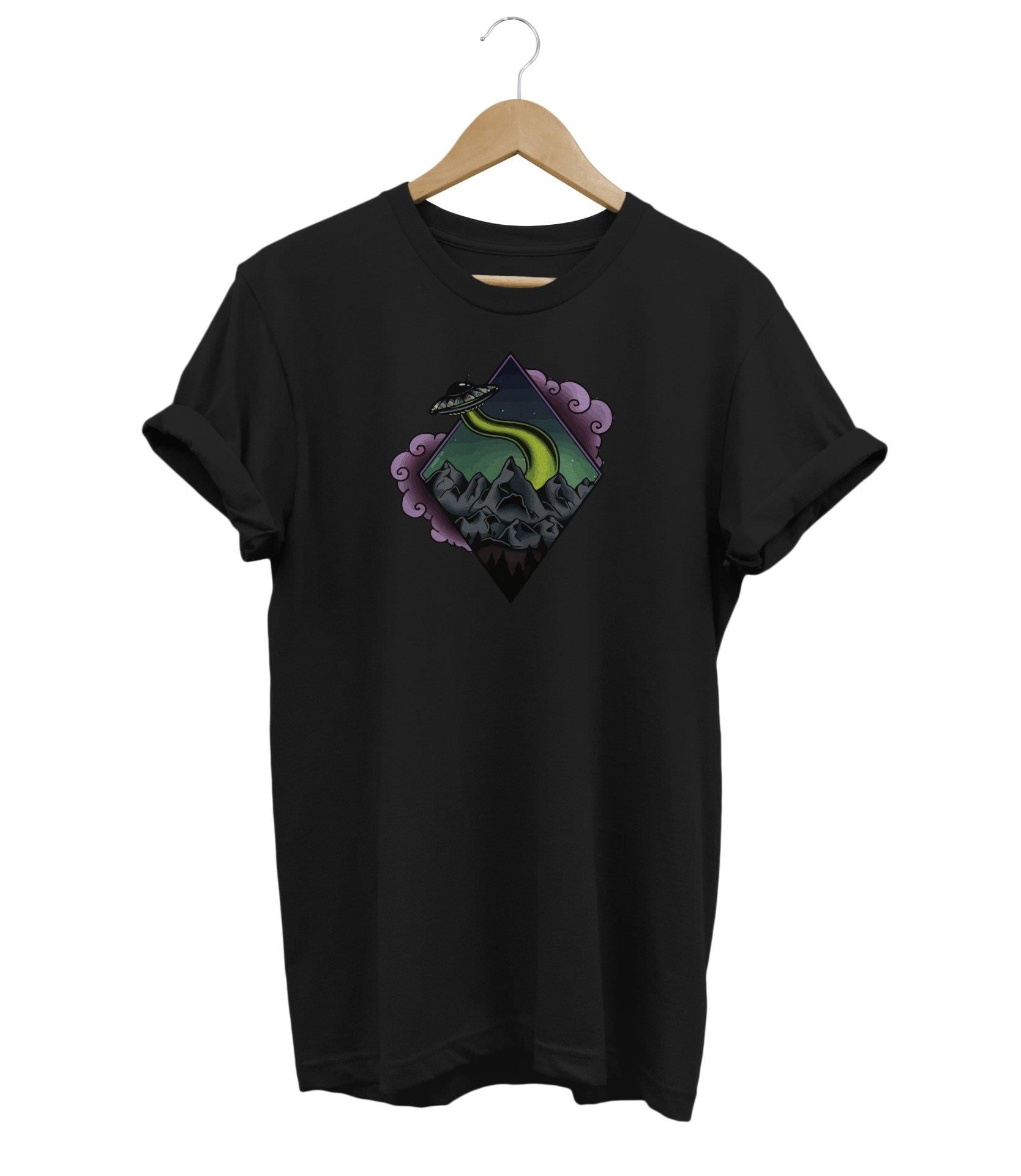 Widi Uzay Baskılı T-Shirt Siyah