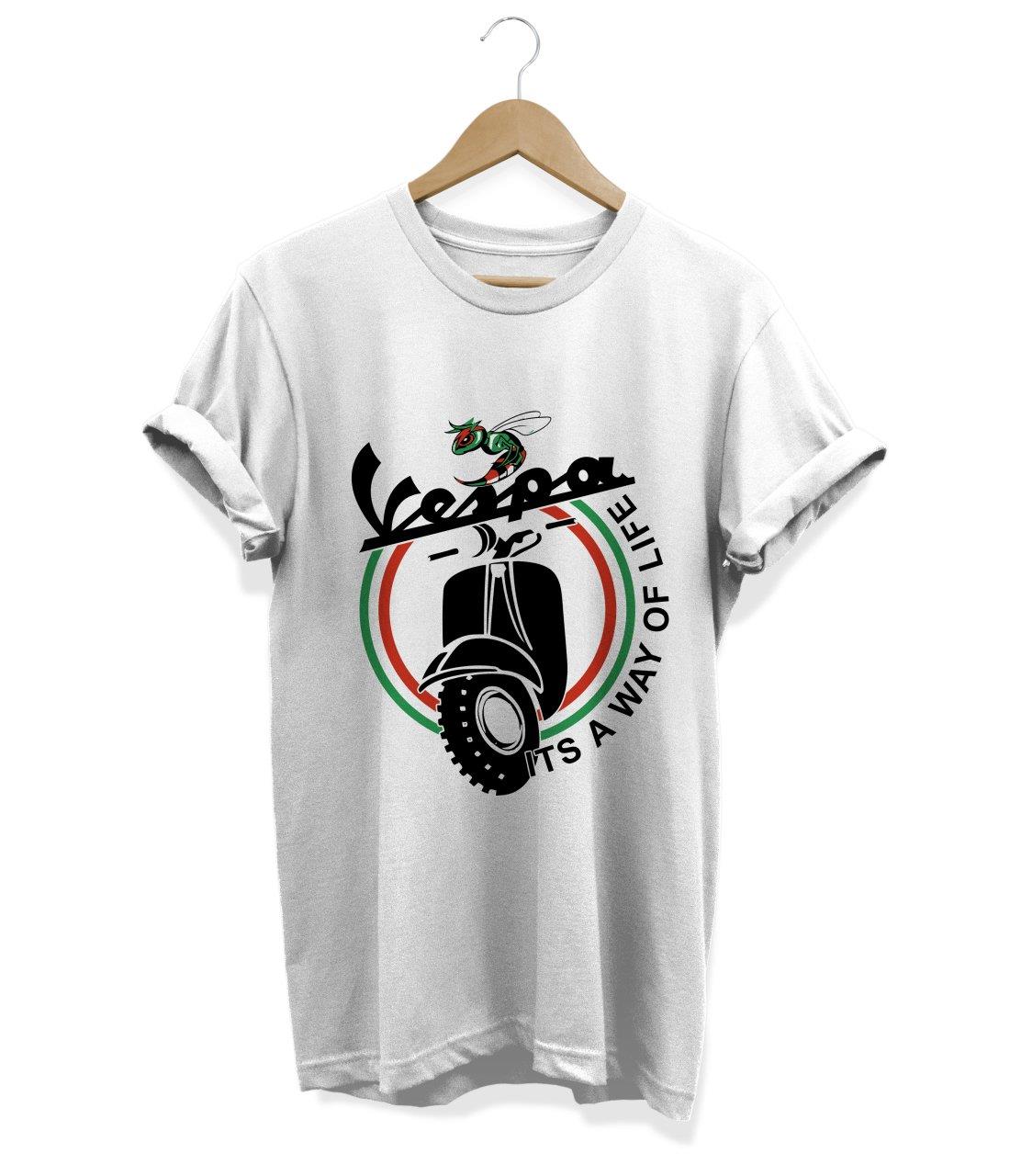 Widi Vespa Baskılı T_Shirt Beyaz