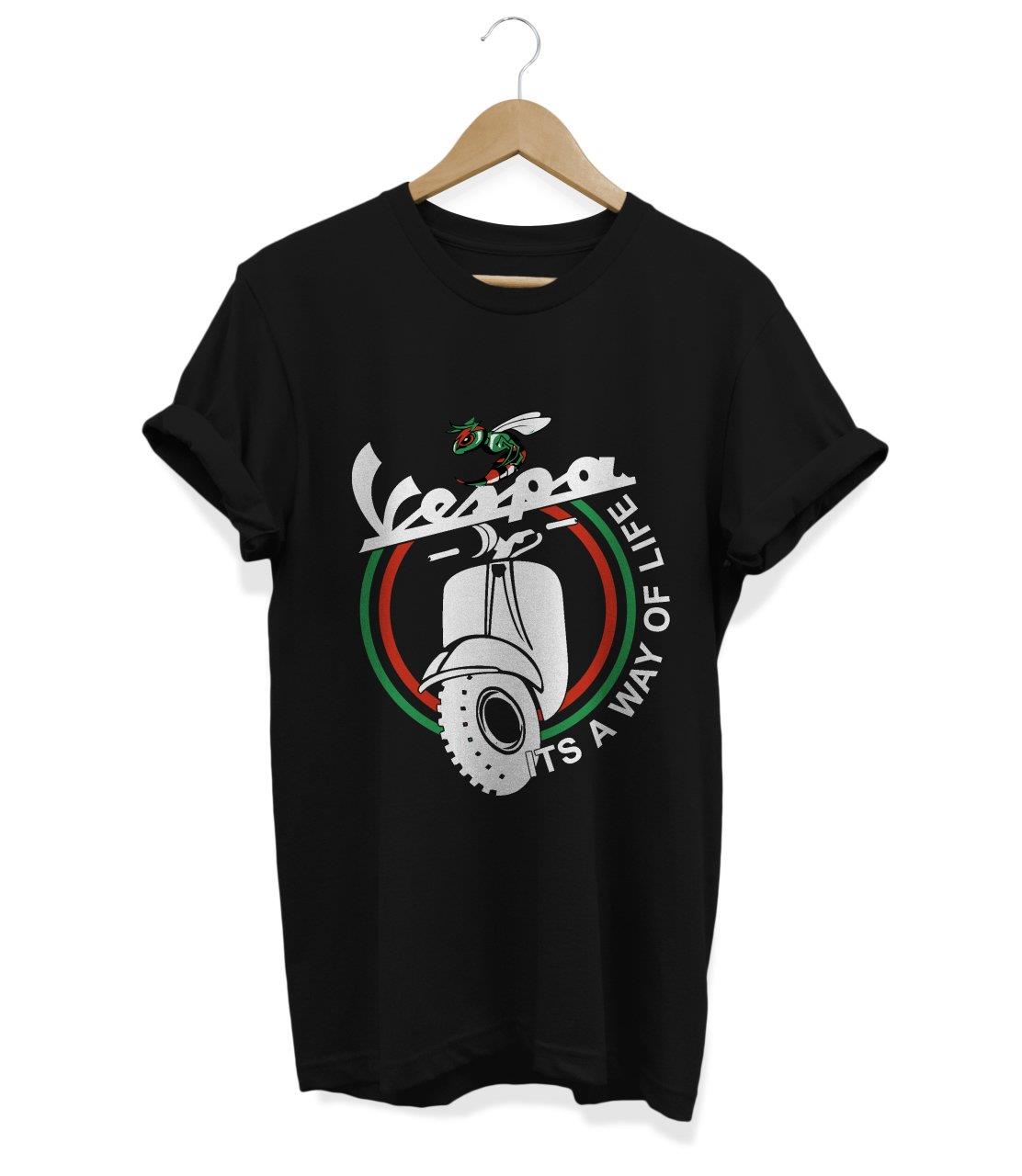 Widi Vespa Baskılı T_Shirt Siyah