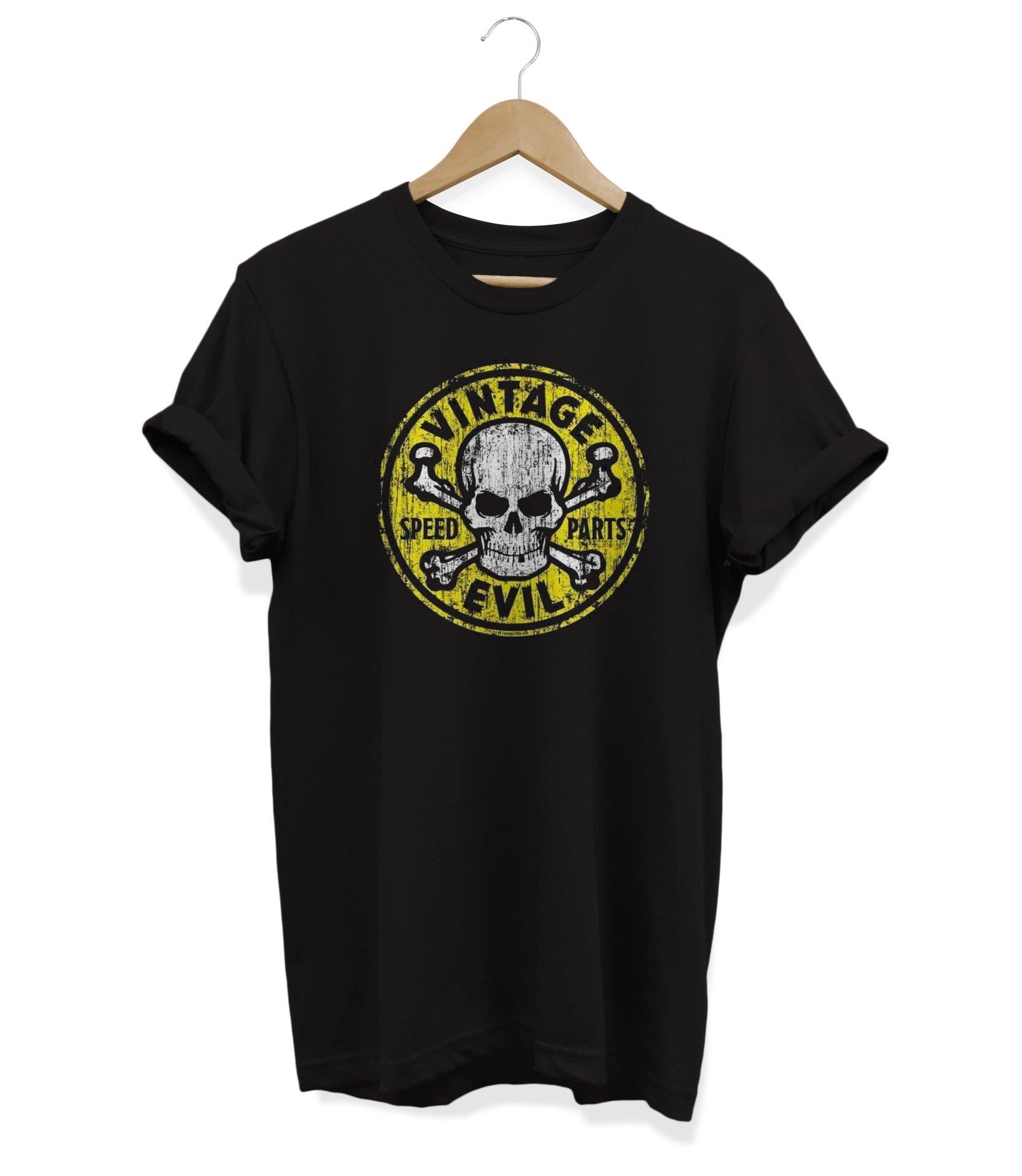 Widi Vintage Baskılı T-Shirt Siyah