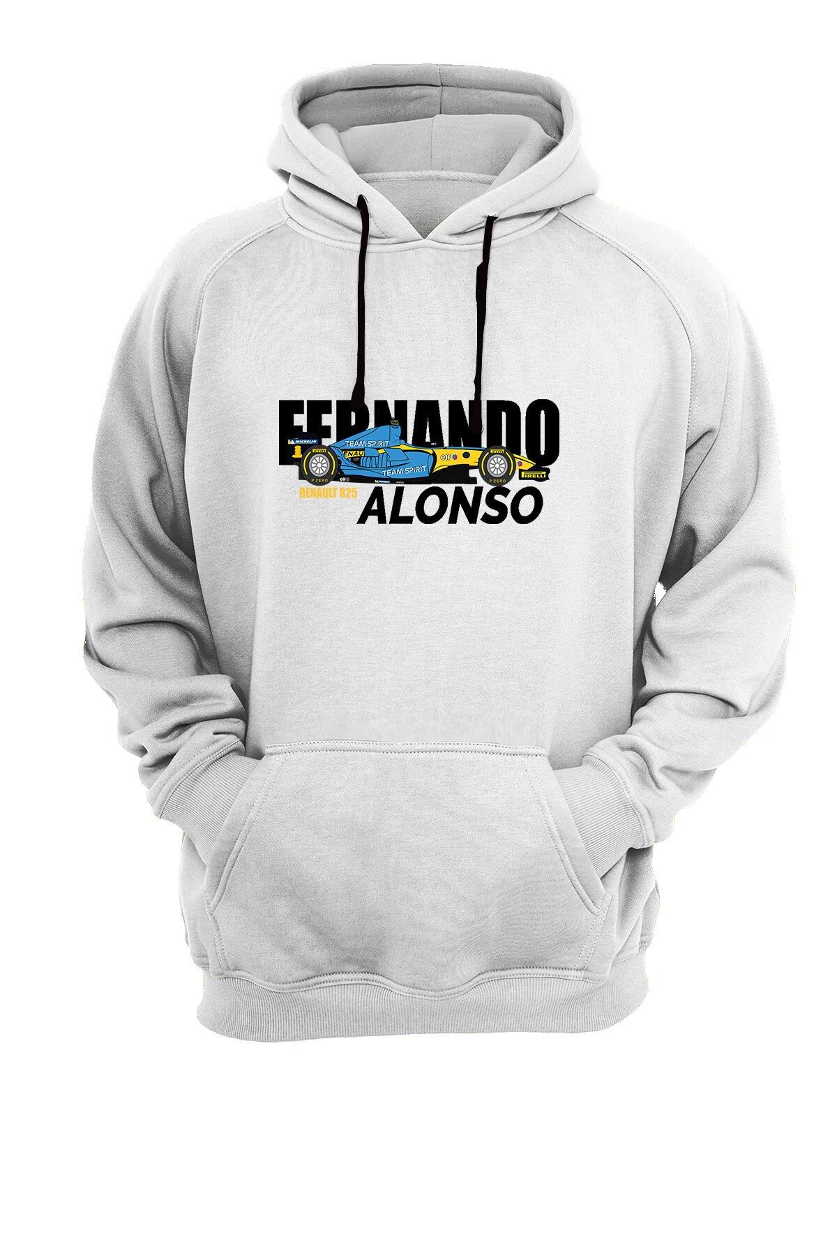 Widi Yarış Arabası  Baskılı Sweatshirt Beyaz