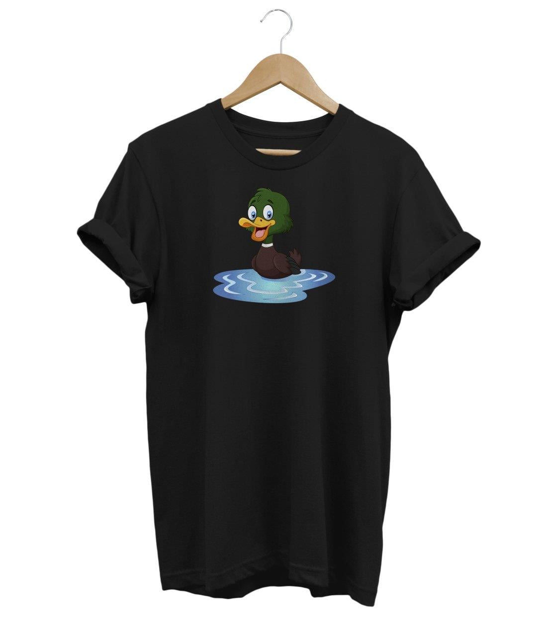 Widi Yavru Ördek Baskılı T-Shirt Siyah