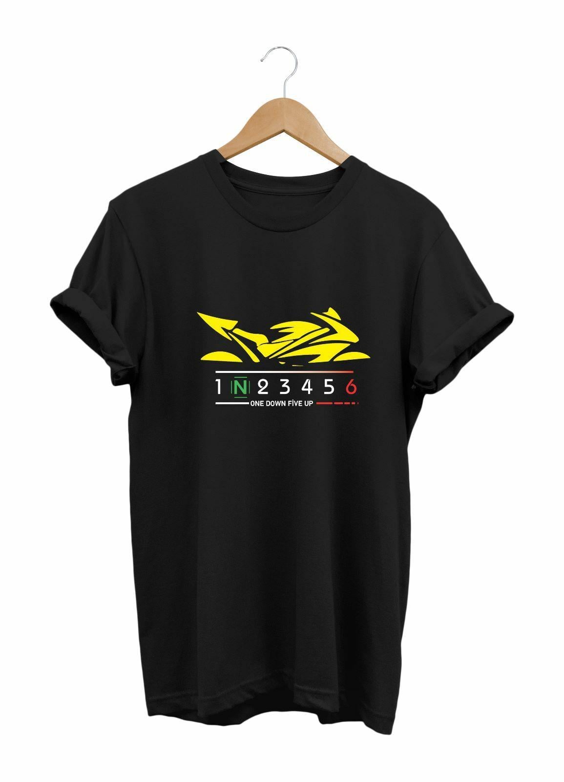 Widi Yellow Racing Motor - Sarı Yarış Motorsikleti Baskılı T-Shirt Sarı