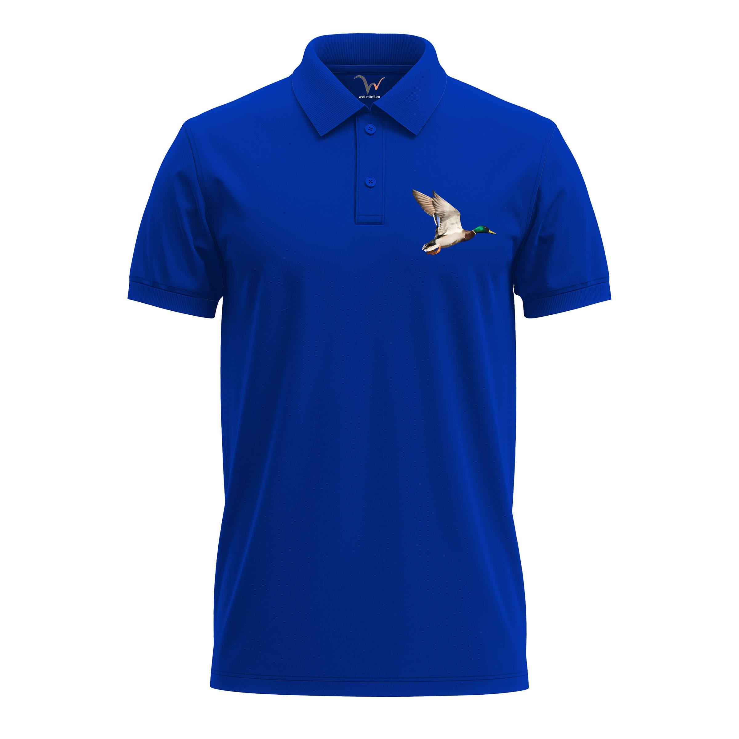 Widi Yeşilbaş Ördek Desenli Polo Yaka T-Shirt Mavi