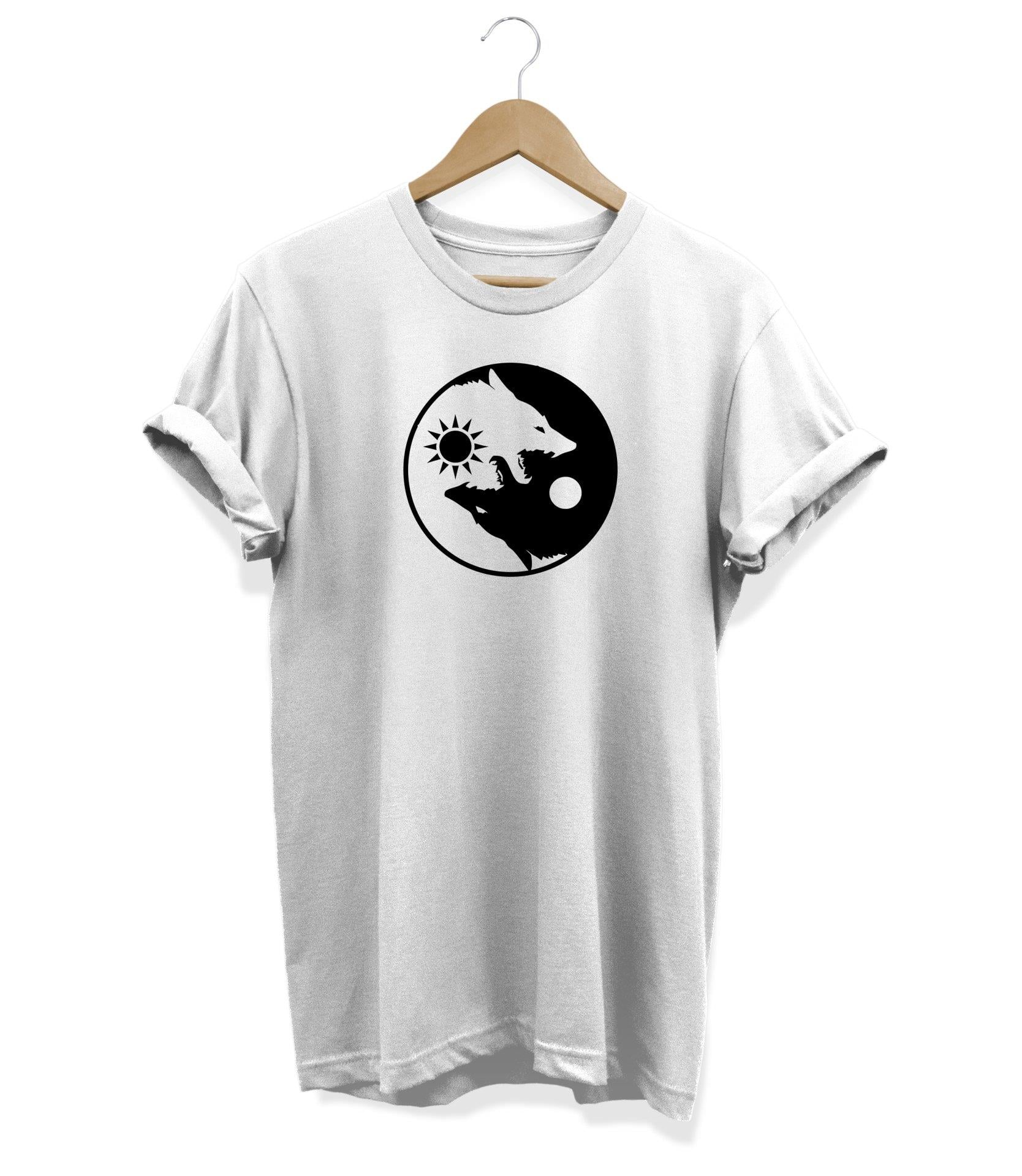 Widi Yin Yang Baskılı T-Shirt Beyaz