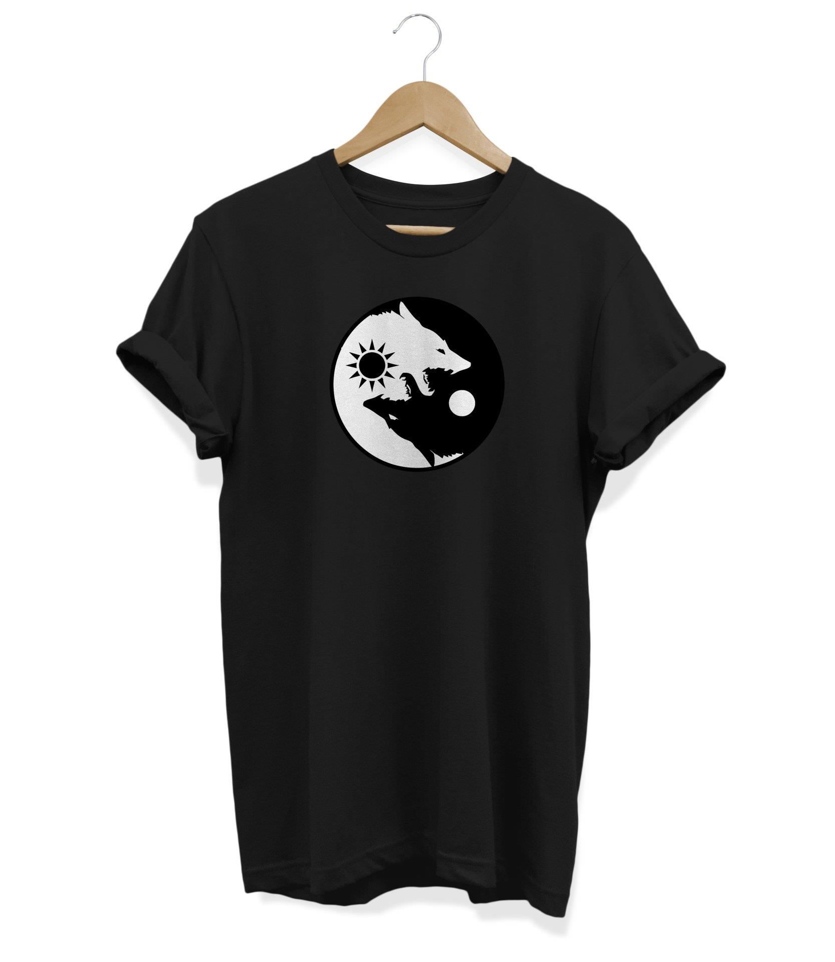 Widi Yin Yang Baskılı T-Shirt Siyah