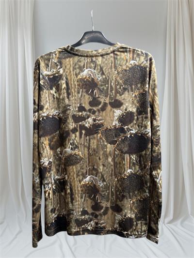 Yazlık Avcılık Ay Çiçek Baskılı Regular Fit Bisiklet Yaka Uzun Kol DRY TOUCH T-Shirt