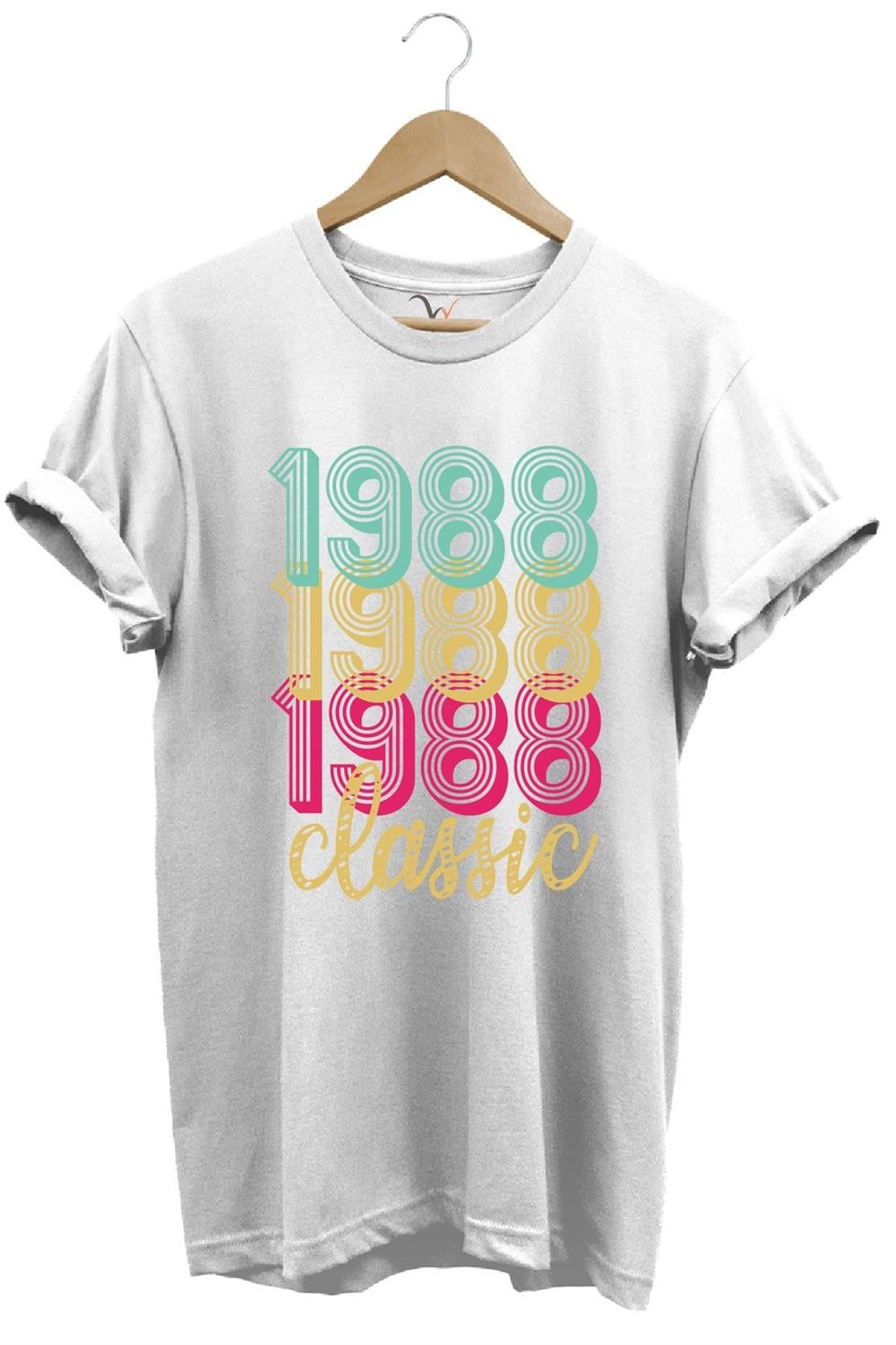 1988 Retro Vintage Classic Baskılı %100 Pamuk Regular Fit Unisex T-Shirt - Beyaz