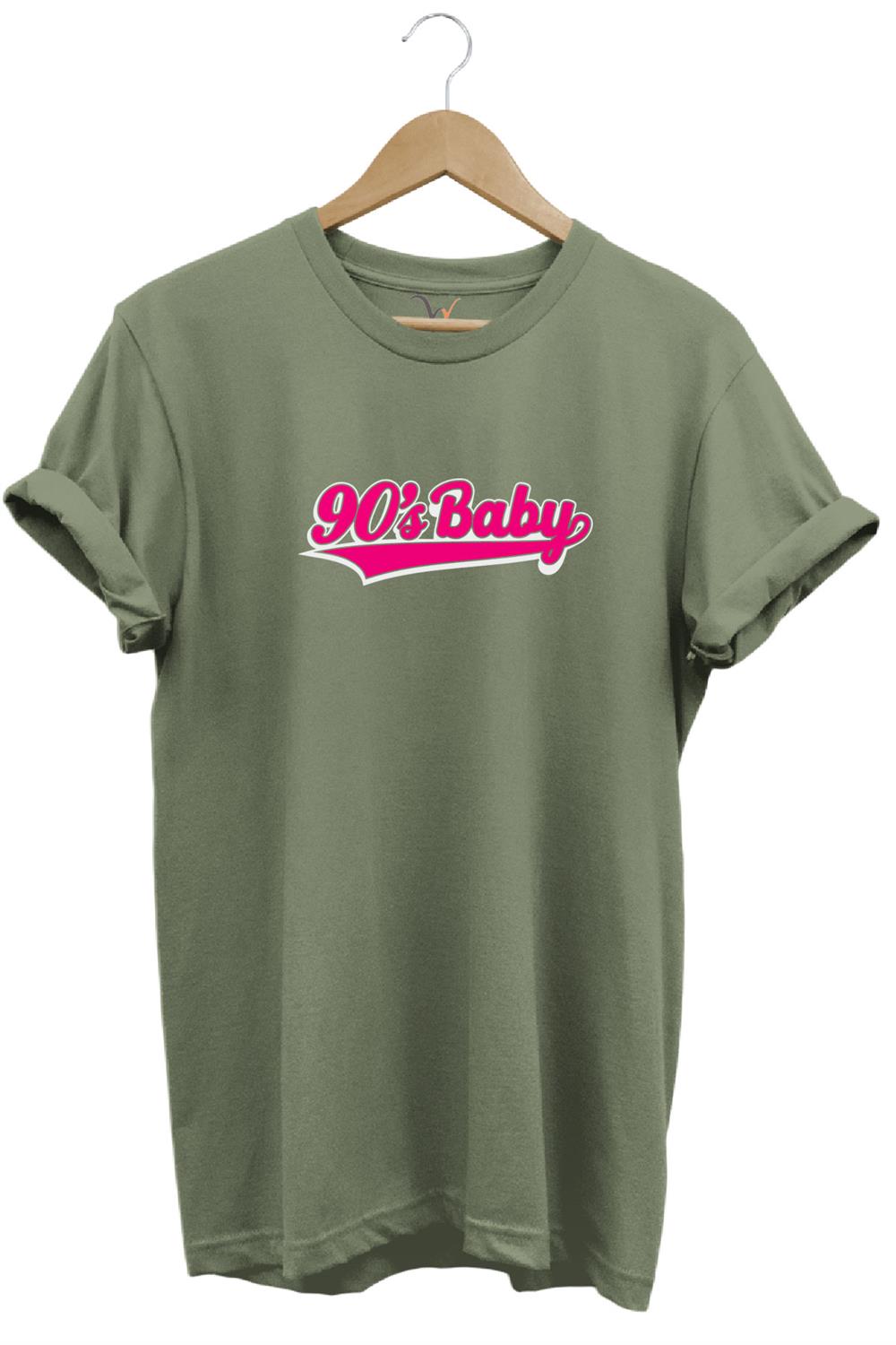 90'S Baby 90'Lar Çocuğu Baskılı Şık %100 Pamuk Regular Fit Bisiklet Yaka T-Shirt - Haki