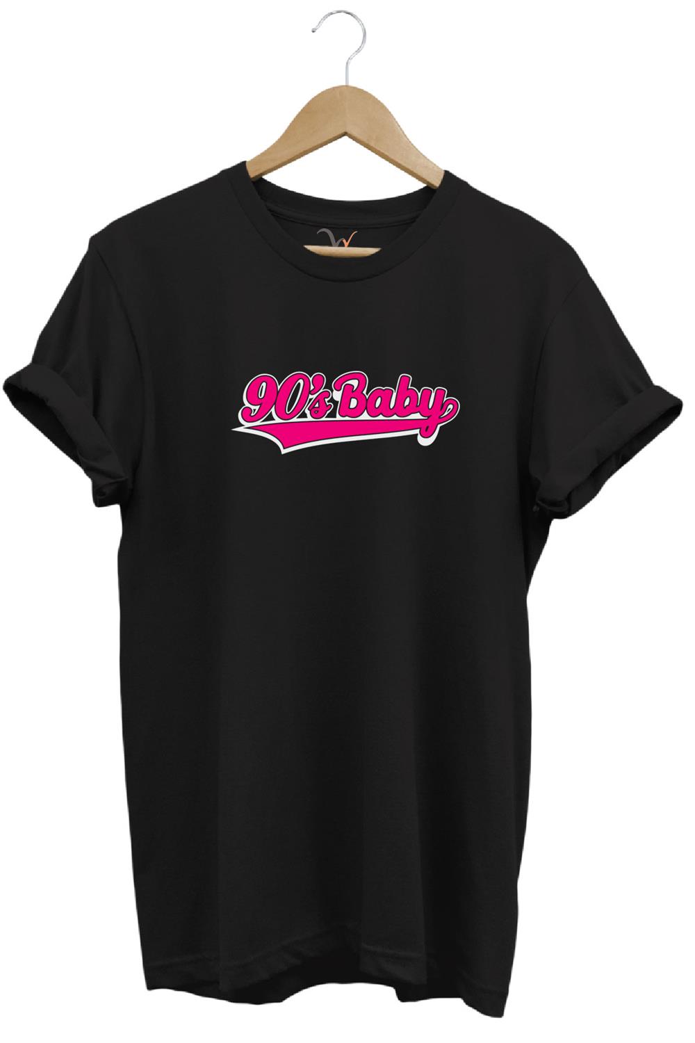 90'S Baby 90'Lar Çocuğu Baskılı Şık %100 Pamuk Regular Fit Bisiklet Yaka T-Shirt - Siyah