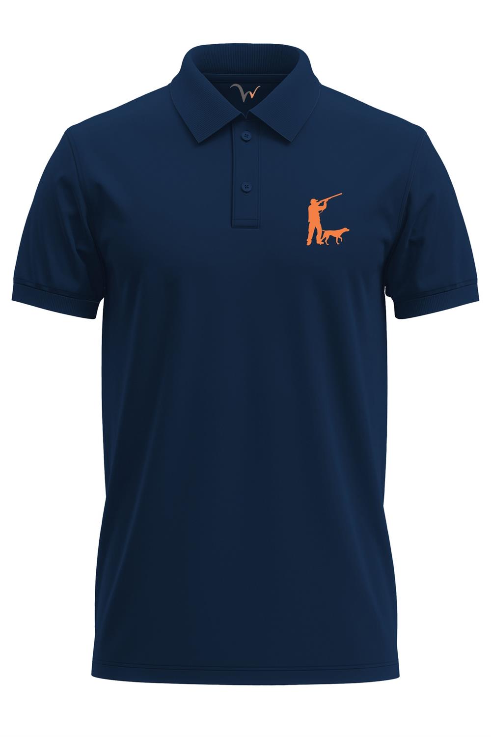 Avcılık Hunter Avcı Ve Av Köpeği Tasarım Baskılı %100 Pamuk Regular Fit Polo T-Shirt - Lacivert