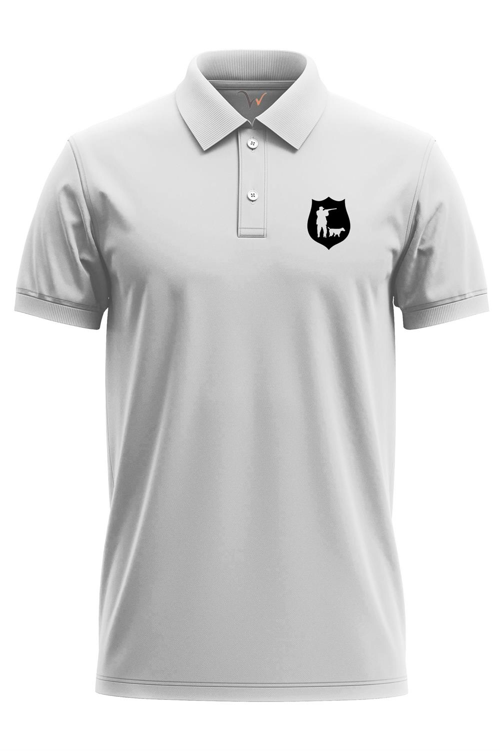 Avcılık Hunter Avcı Ve Köpeği Tasarım Baskılı Vahşi Yaşam %100 Pamuk Regular Fit Polo T-Shirt - Beyaz