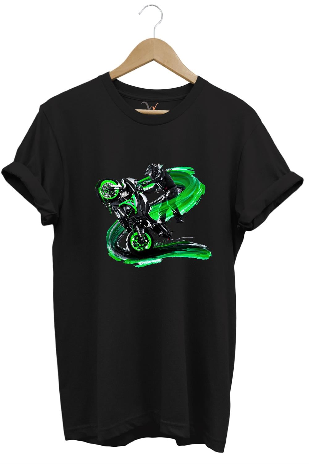 Motorsiklet Motorcu Özel Yaz Tasarımlı Ride On Summer Regular Fit %100 Pamuk T-Shirt - Siyah