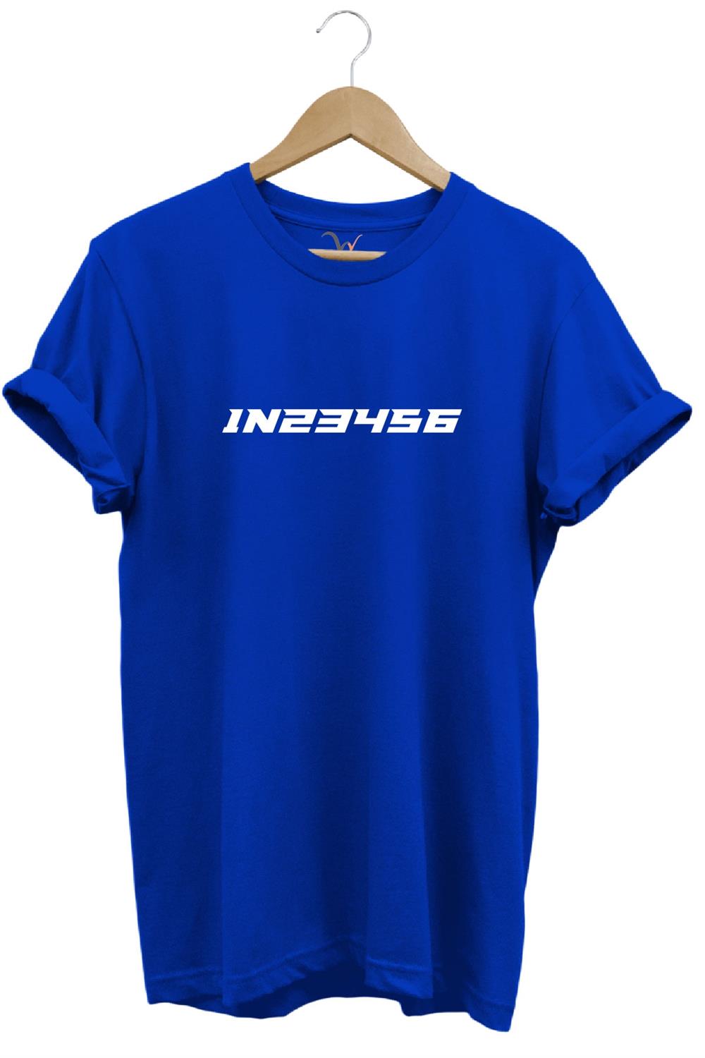 Motorsiklet Vites Geçişleri 1N23456 Şık Cool Motorcu Baskılı Regular Fit Bisiklet Yaka T-Shirt - Mavi