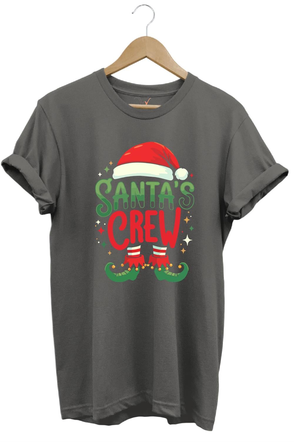 Noel Baba Yılbaşı Christmas Yeni Yıl Hediyesi Baskılı %100 Pamuk Regular Fit T-Shirt - Antrasit