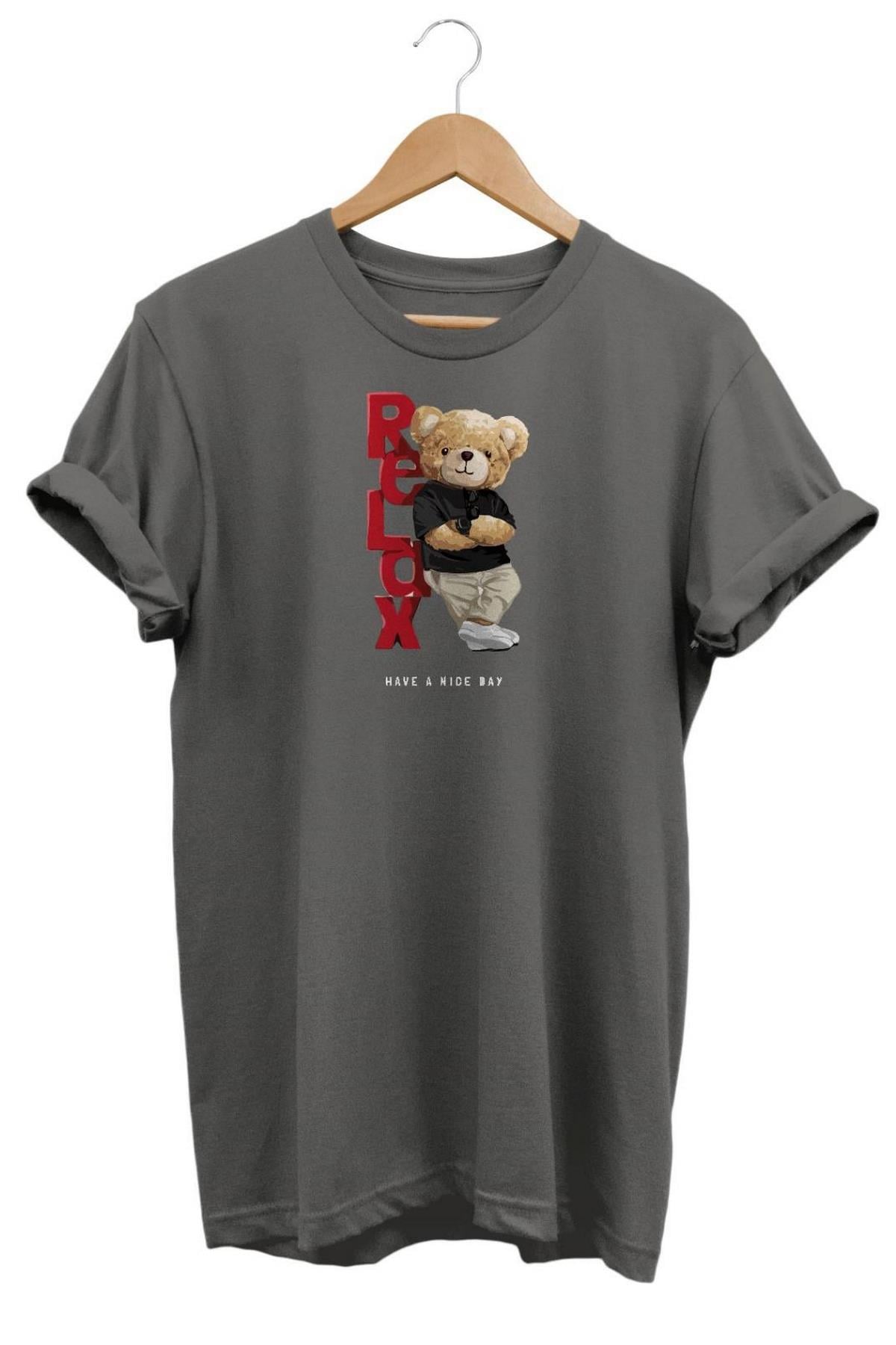 Widi Relax Baskılı T-Shirt Gri