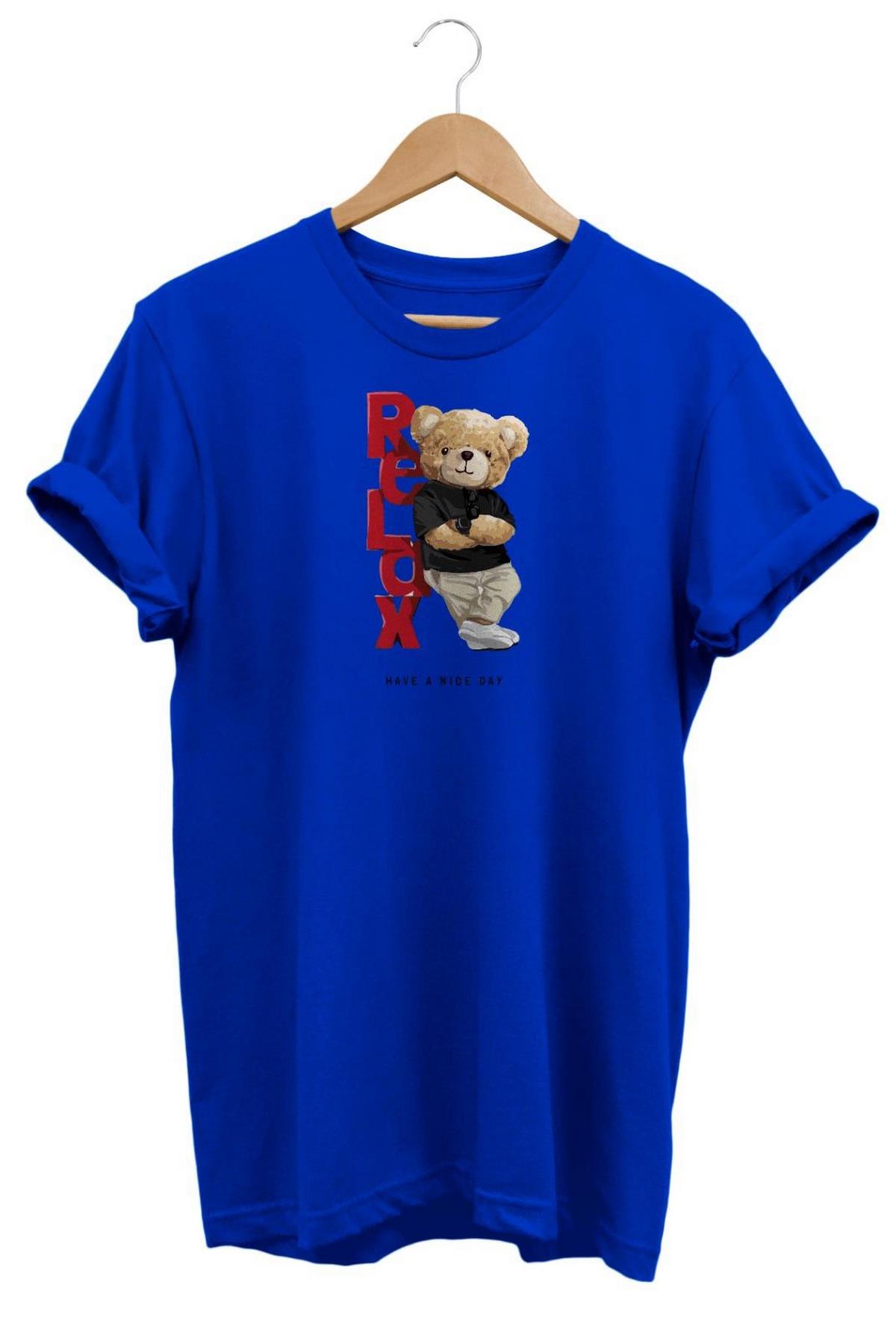 Widi Relax Baskılı T-Shirt Mavi
