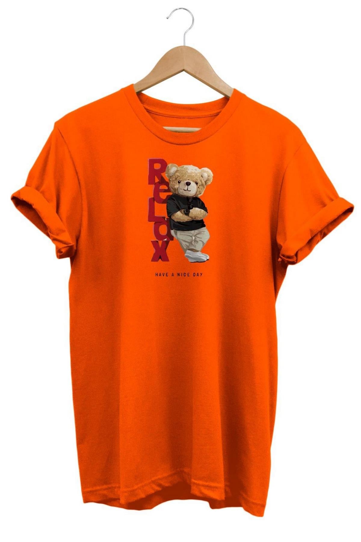 Widi Relax Baskılı T-Shirt Turuncu