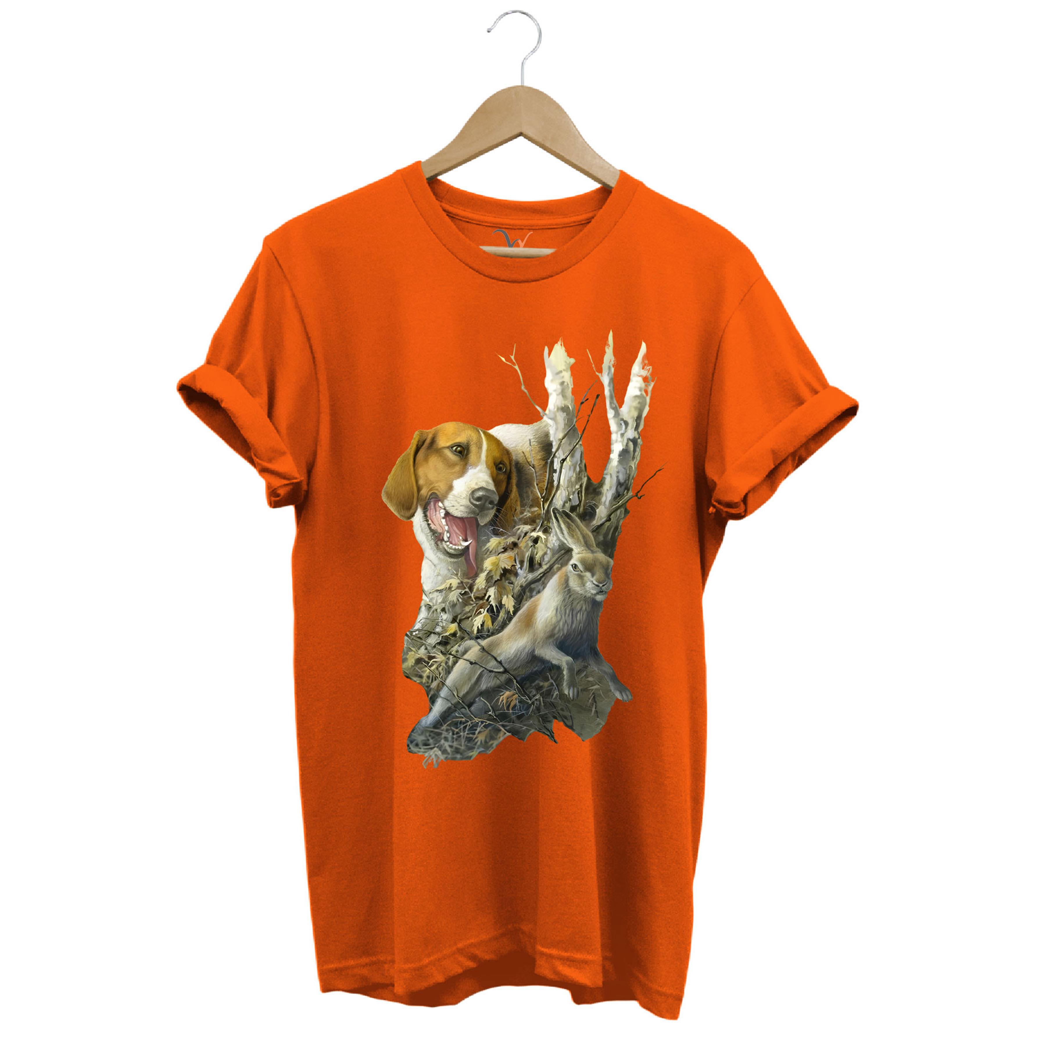 Widi Tavşan Desenli Halka Boyunlu Sülün T-Shirt Turuncu