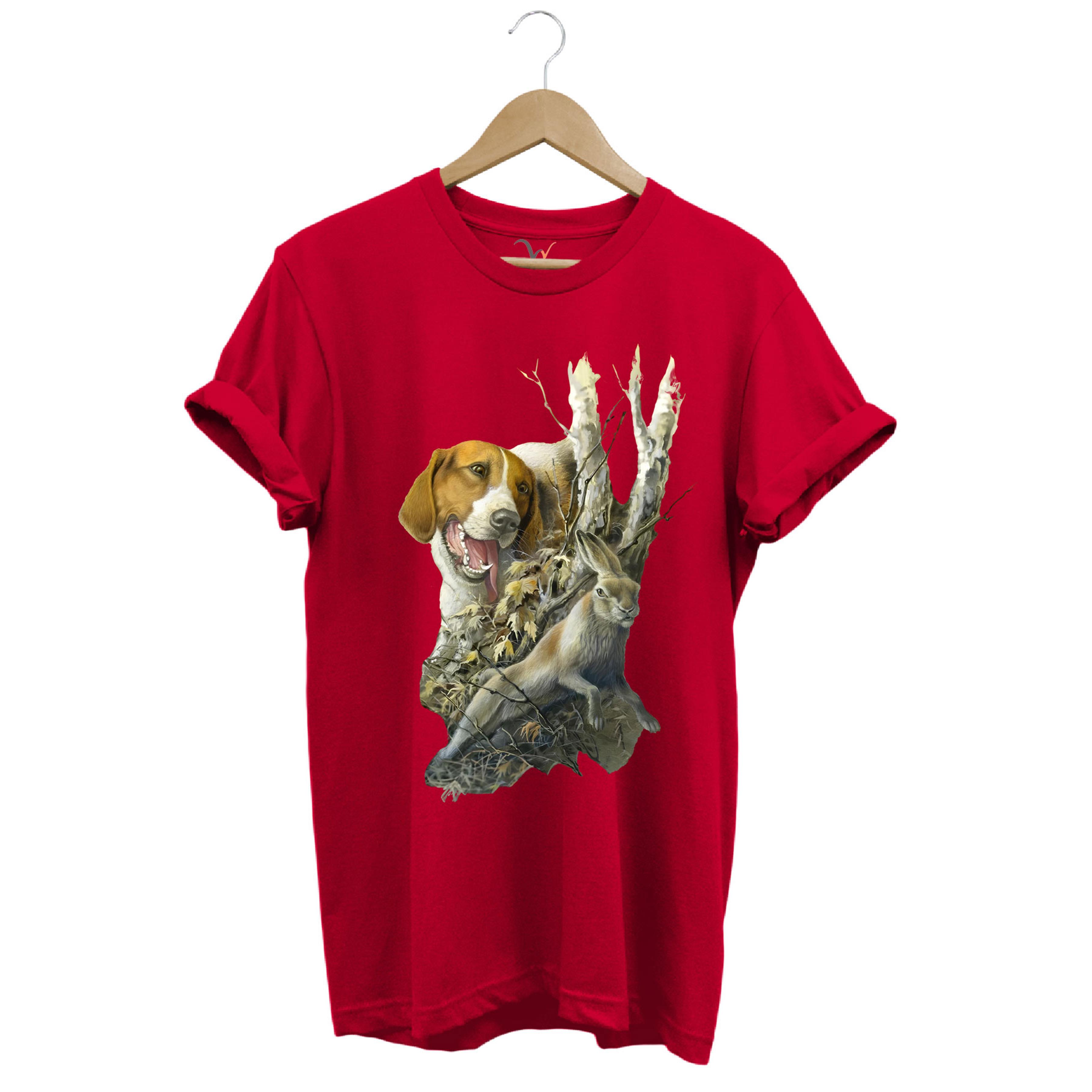 Widi Tavşan Desenli Halka Boyunlu Sülün T-Shirt Kırmızı