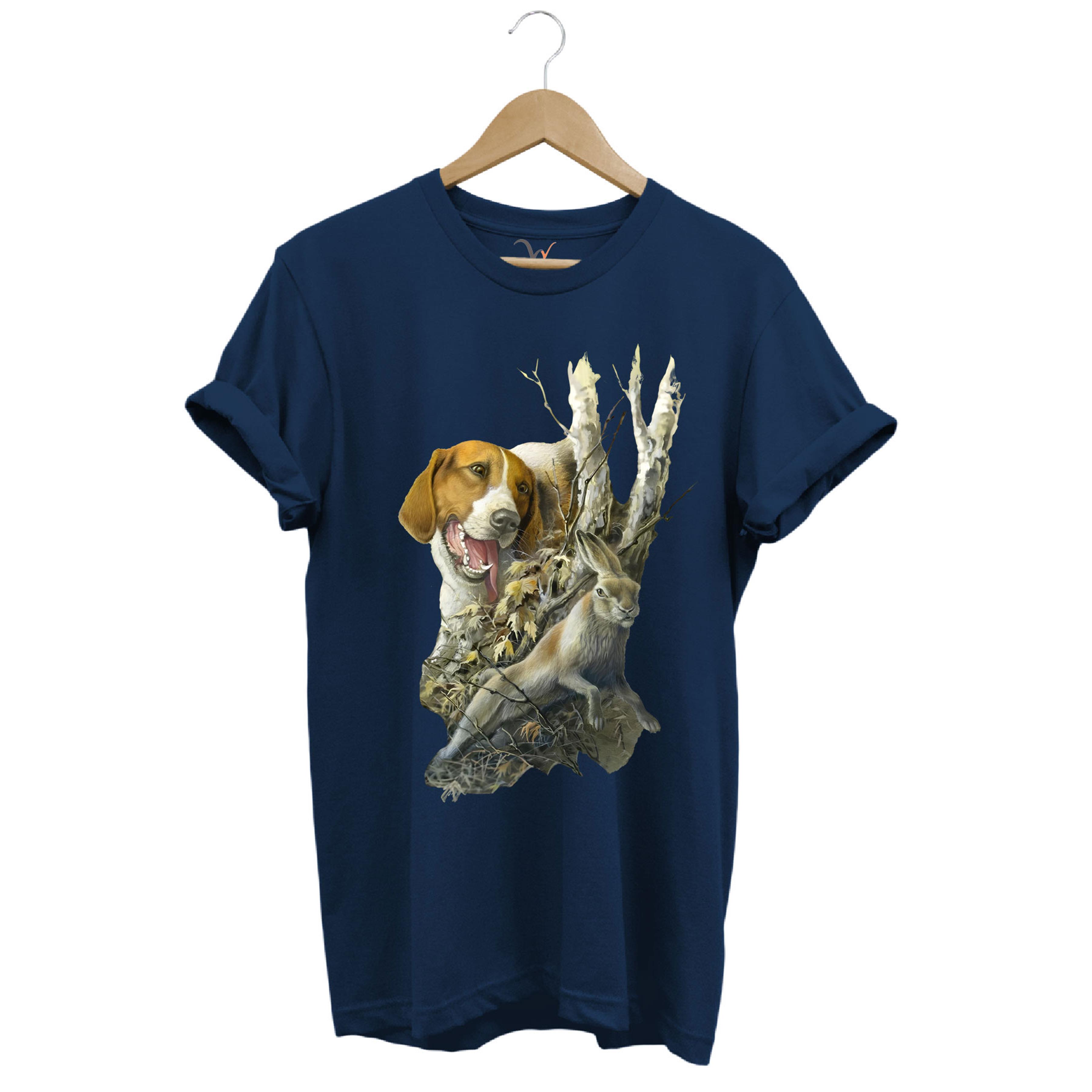 Widi Tavşan Desenli Halka Boyunlu Sülün T-Shirt Lacivert