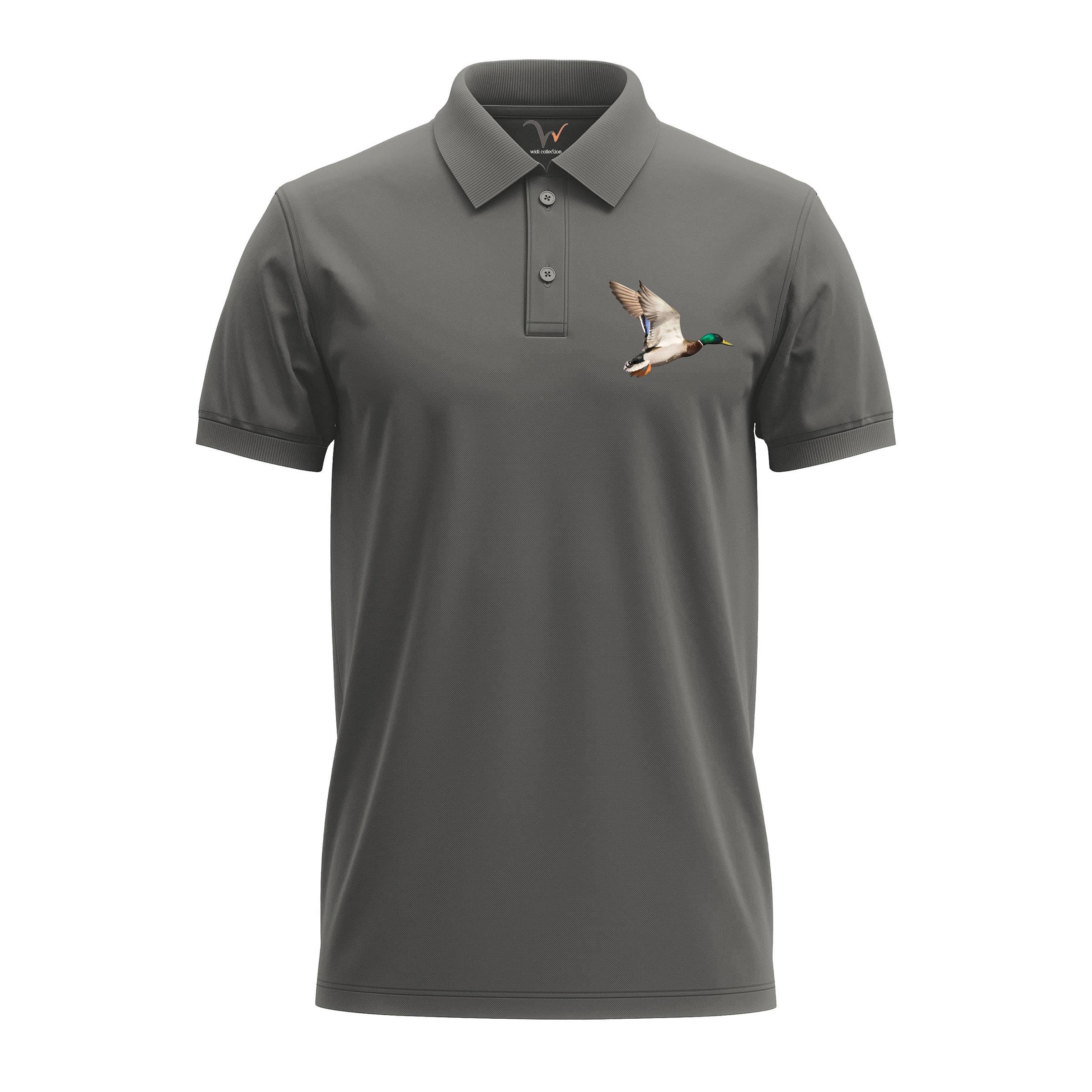 Widi Yeşilbaş Ördek Desenli Polo Yaka T-Shirt Antrasit