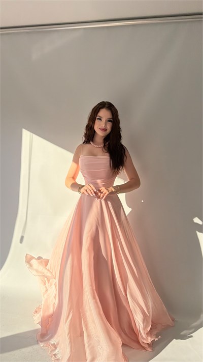 Seraphine Işıltılı Abiye Pembe