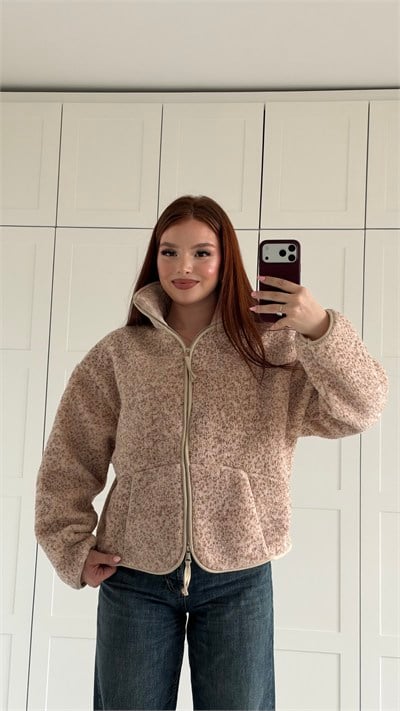 Plush Oversize Zip-Up Jacket Bambi
