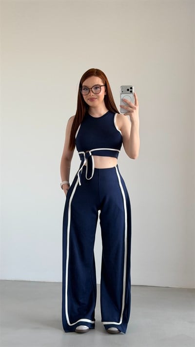 Hadise Crop Bağlama Takım Lacivert 